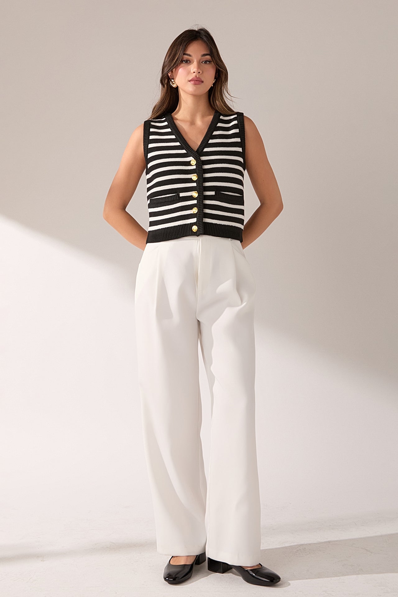 Striped Knit Vest