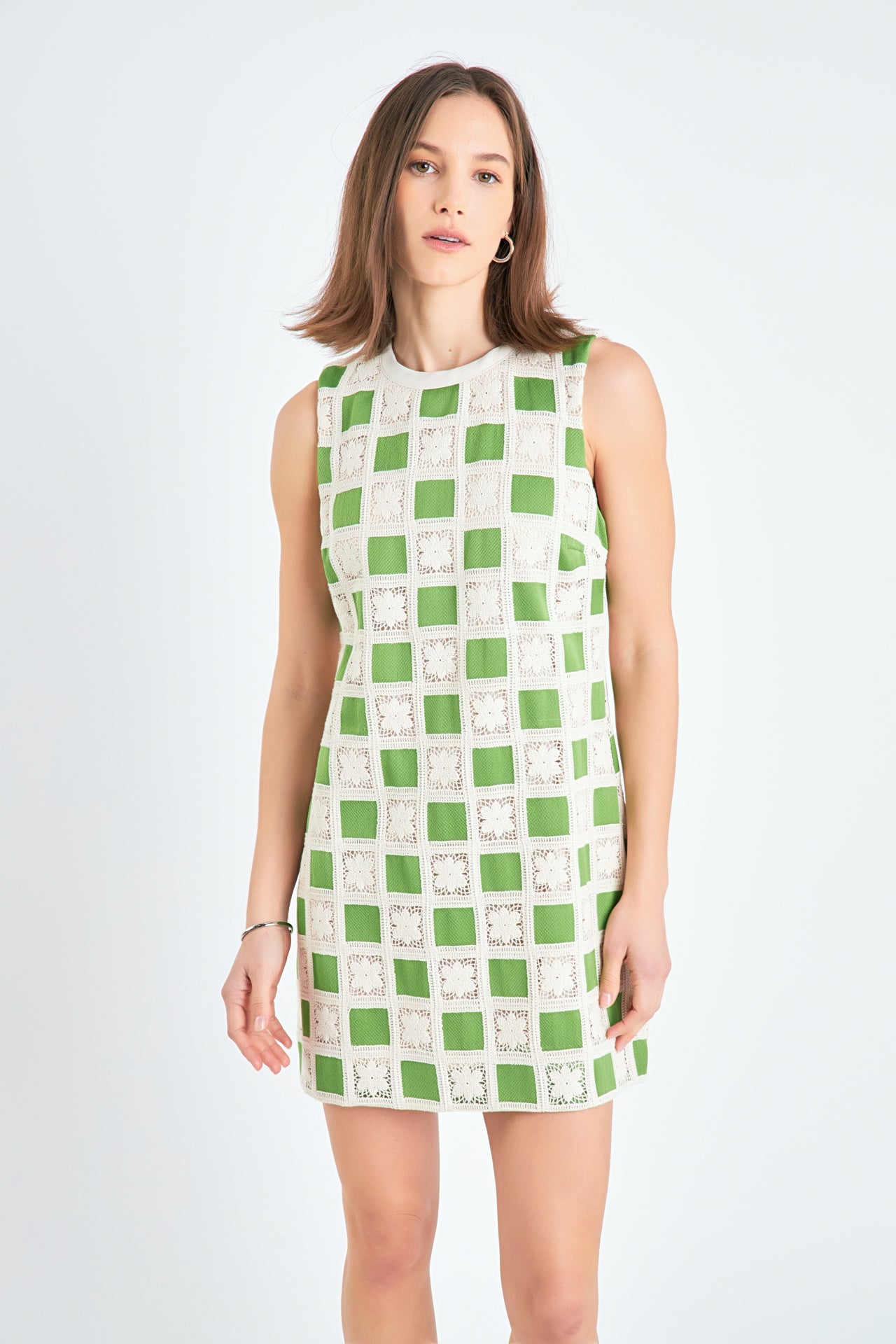 ENGLISH FACTORY - Crochet Patchwork Mini Dress - DRESSES available at Objectrare