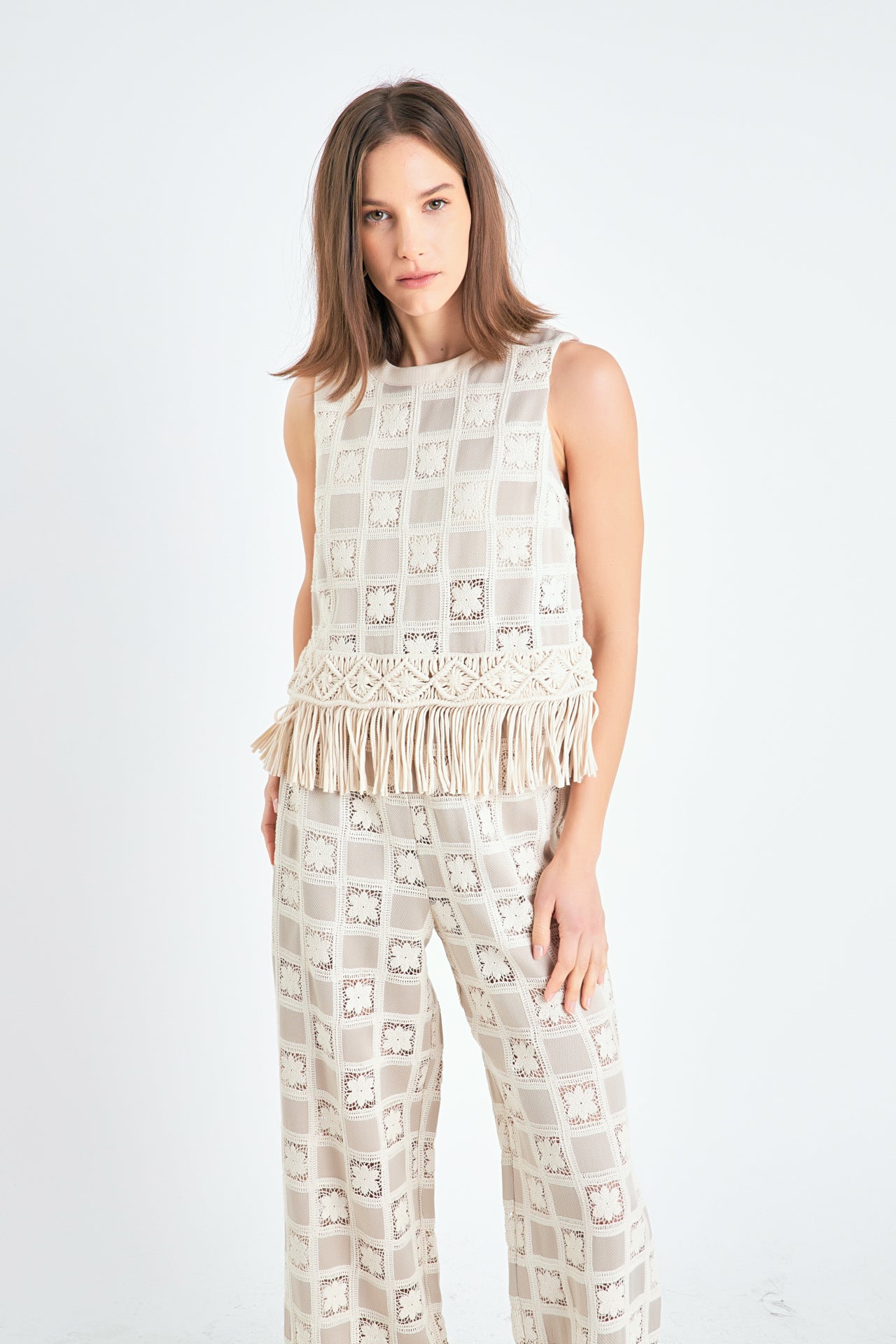 ENGLISH FACTORY - Crochet Patchwork Sleeveless Top - TOPS available at Objectrare