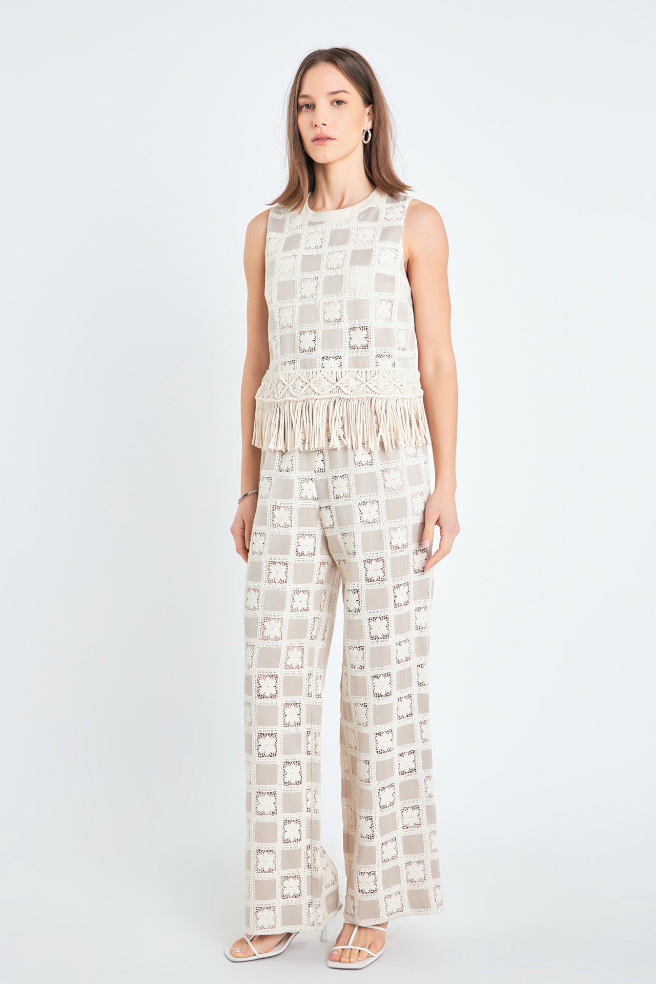 ENGLISH FACTORY - Crochet Patchwork Sleeveless Top - TOPS available at Objectrare