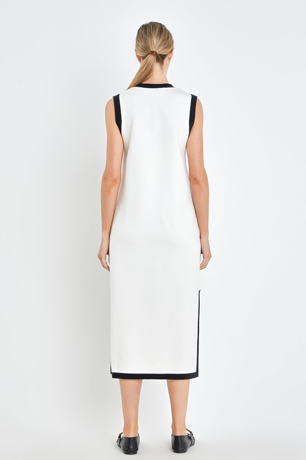 ENGLISH FACTORY - Knit Midi Dress With Ribbon Tie - DRESSES available at Objectrare