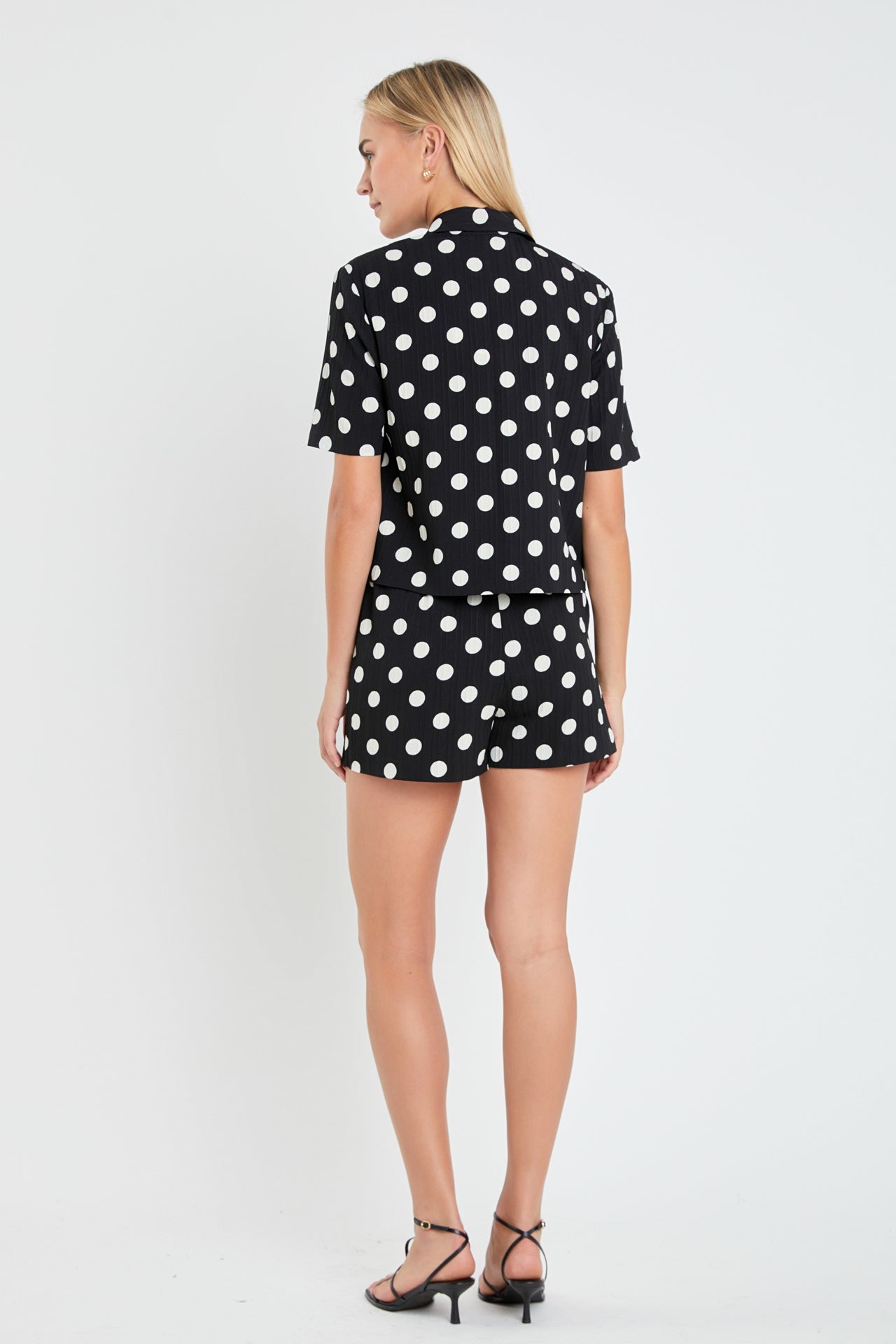 ENGLISH FACTORY - Textured Dots Short Sleeves Shirts - BLOUSES available at Objectrare