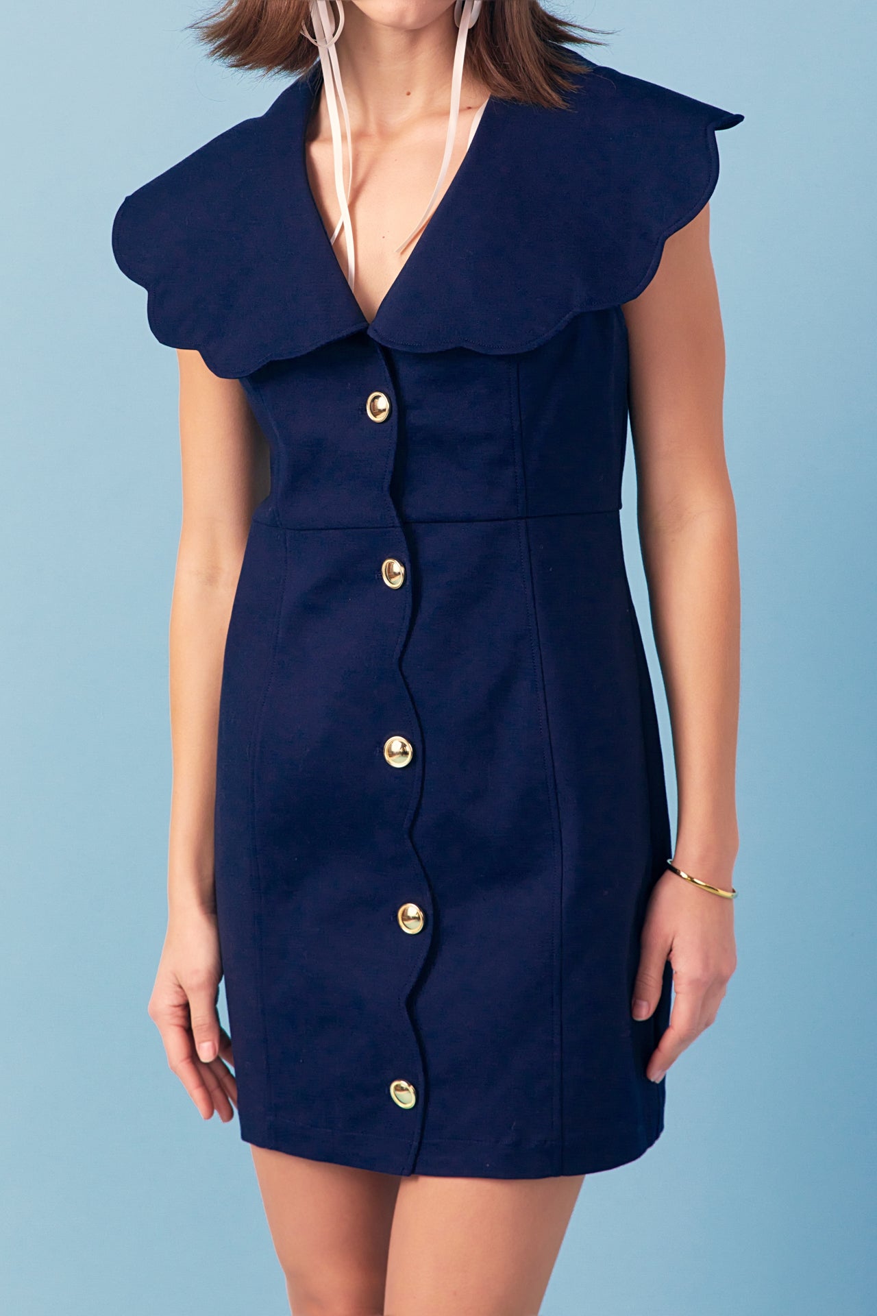 ENGLISH FACTORY - Scalloped Structured Dress - DRESSES available at Objectrare