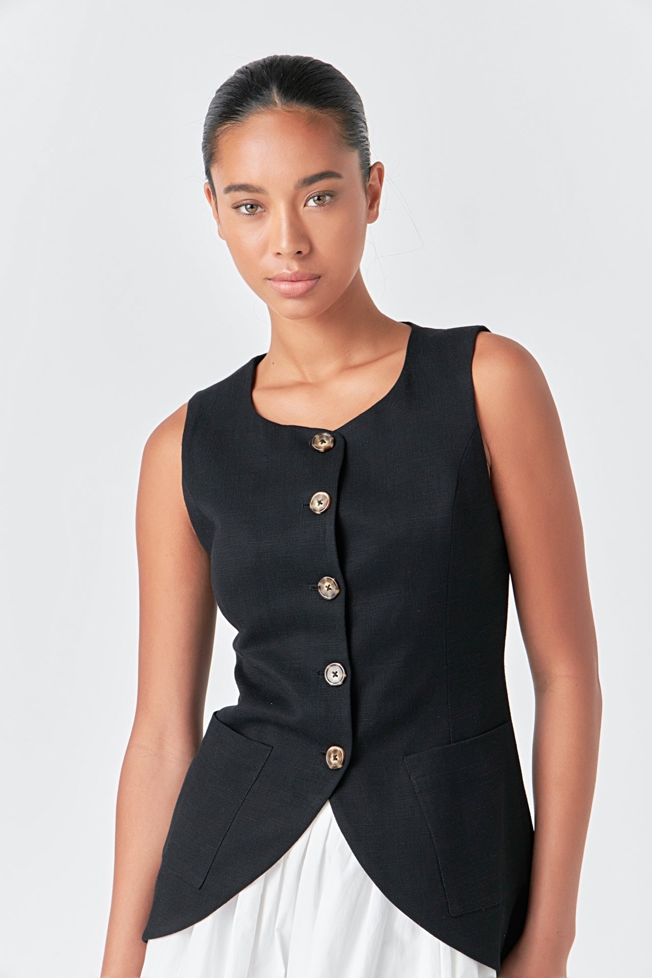 ENGLISH FACTORY - Linen Waistcoat - TOPS available at Objectrare