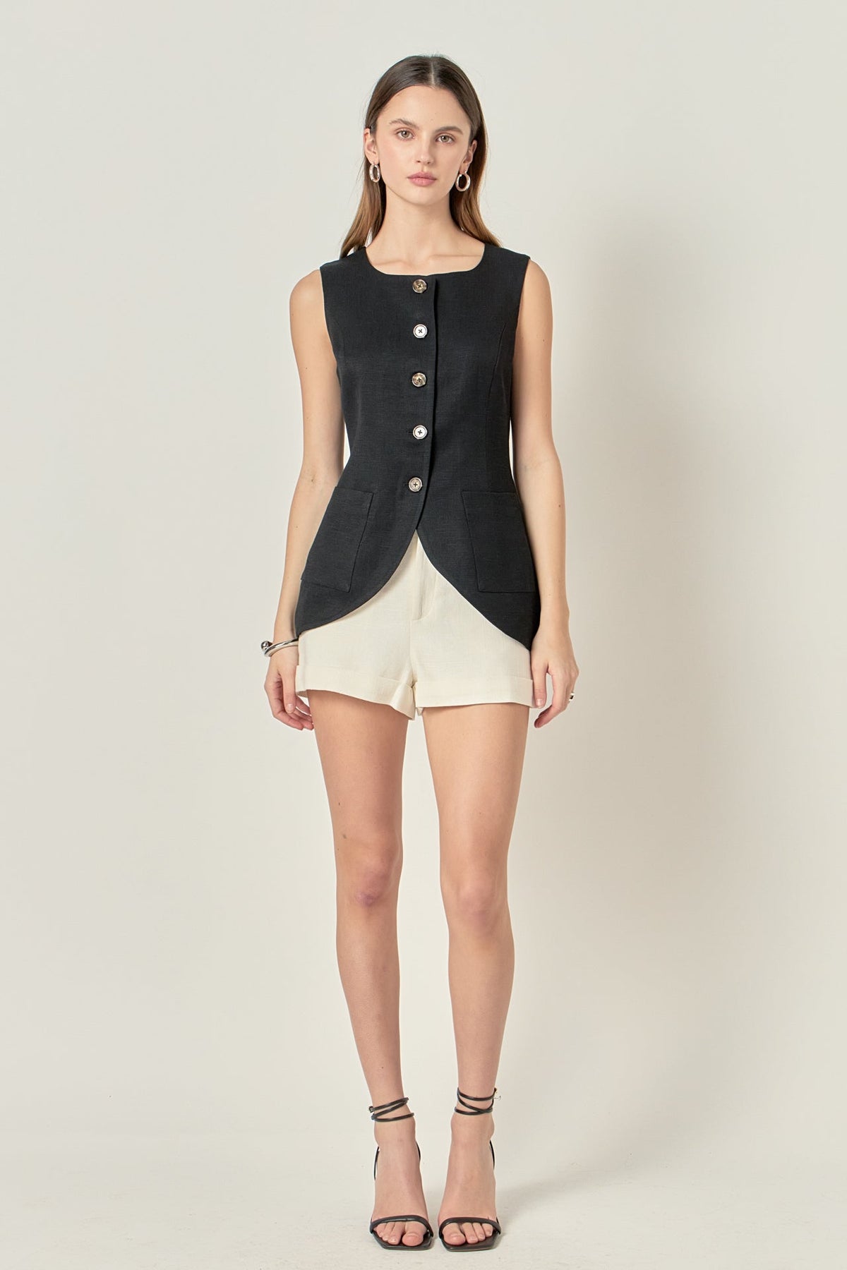 ENGLISH FACTORY - Linen Waistcoat - TOPS available at Objectrare