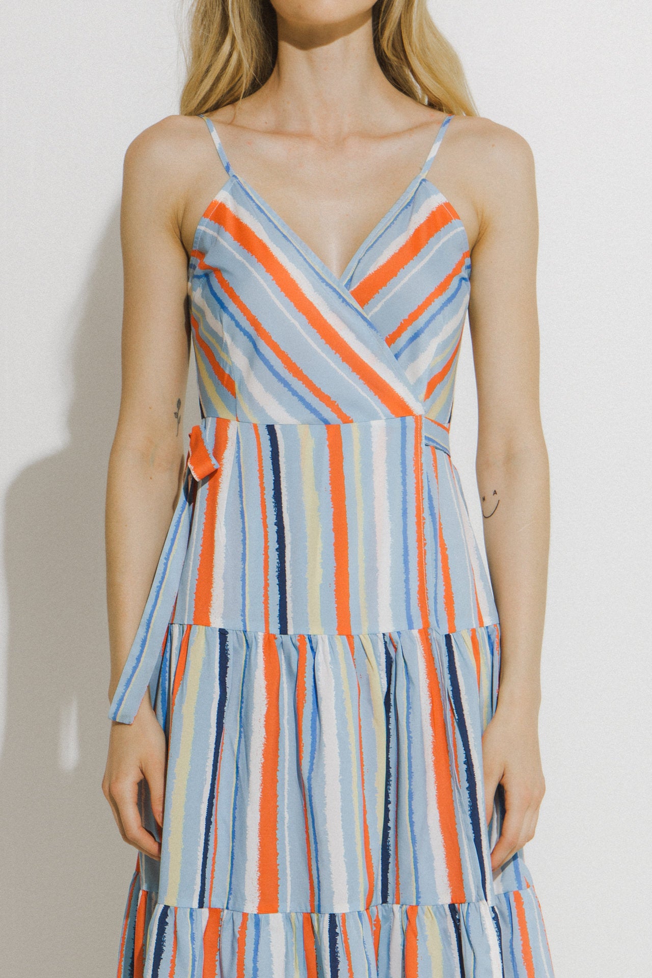 LA'VEN - Multi Stripe Tiered Dress - DRESSES available at Objectrare