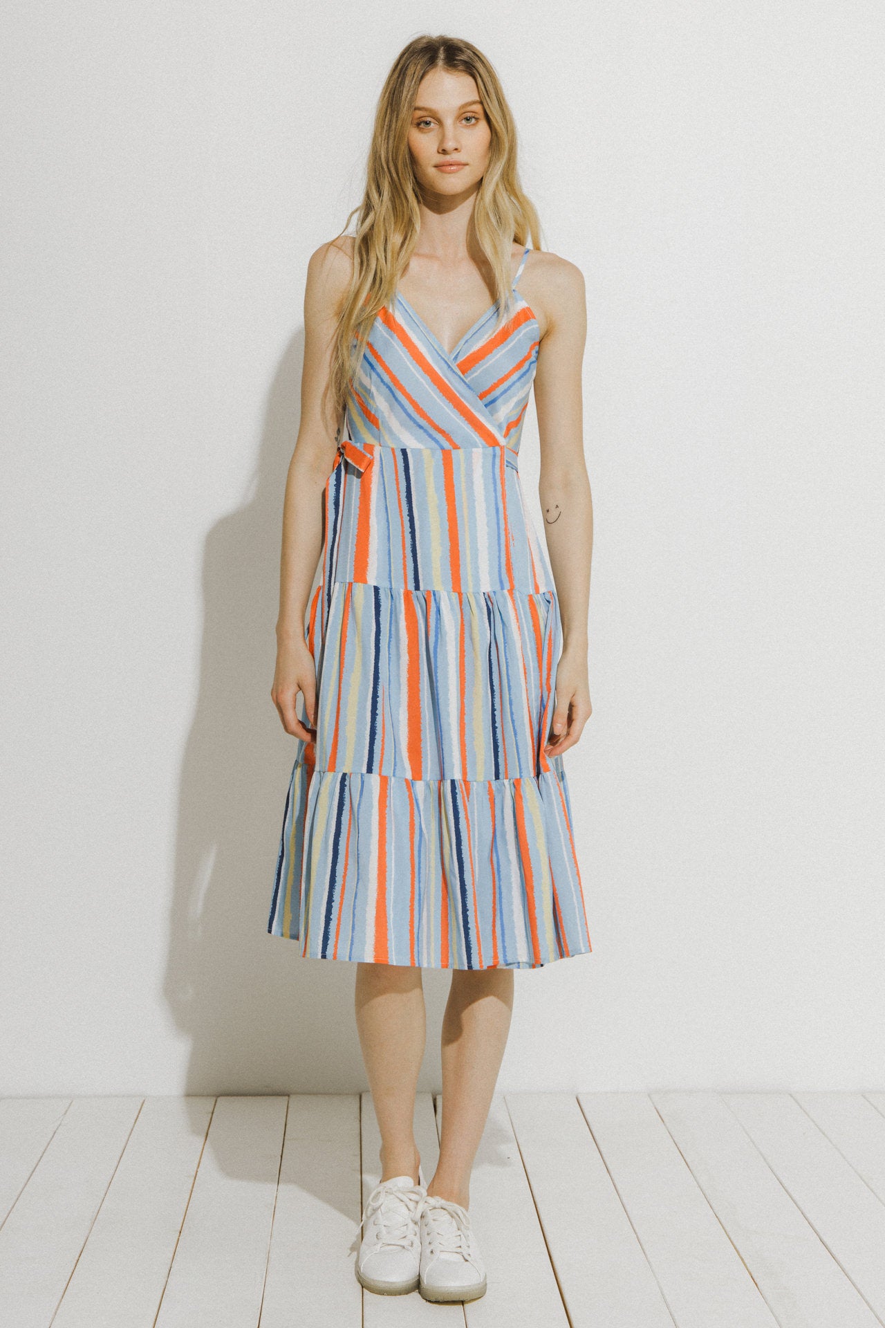LA'VEN - Multi Stripe Tiered Dress - DRESSES available at Objectrare
