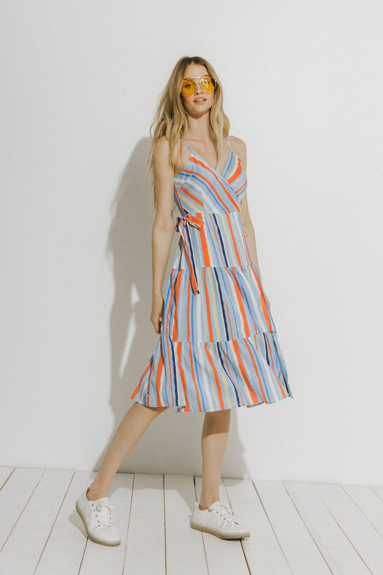 LA'VEN - Multi Stripe Tiered Dress - DRESSES available at Objectrare