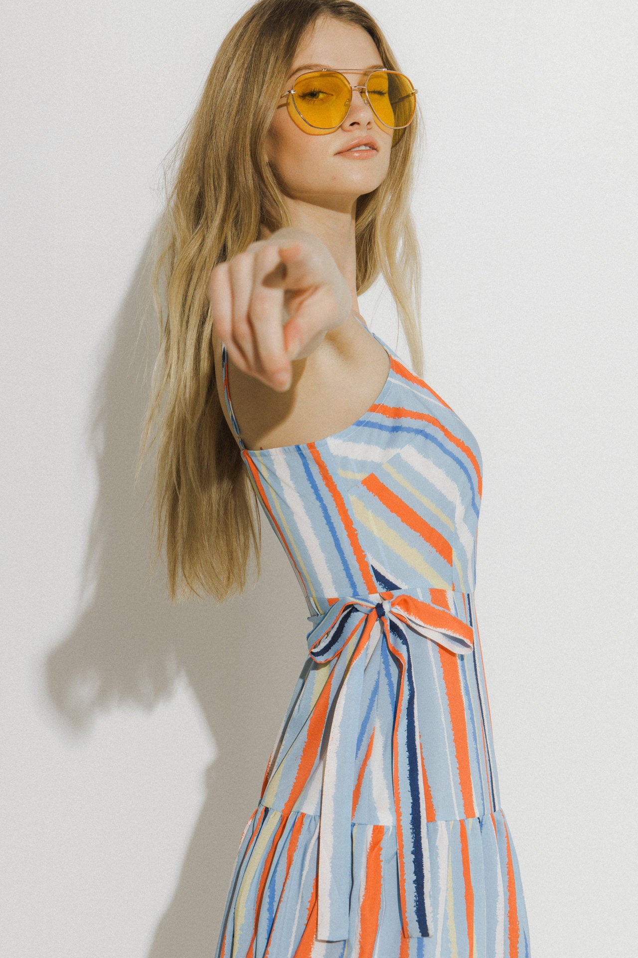LA'VEN - Multi Stripe Tiered Dress - DRESSES available at Objectrare