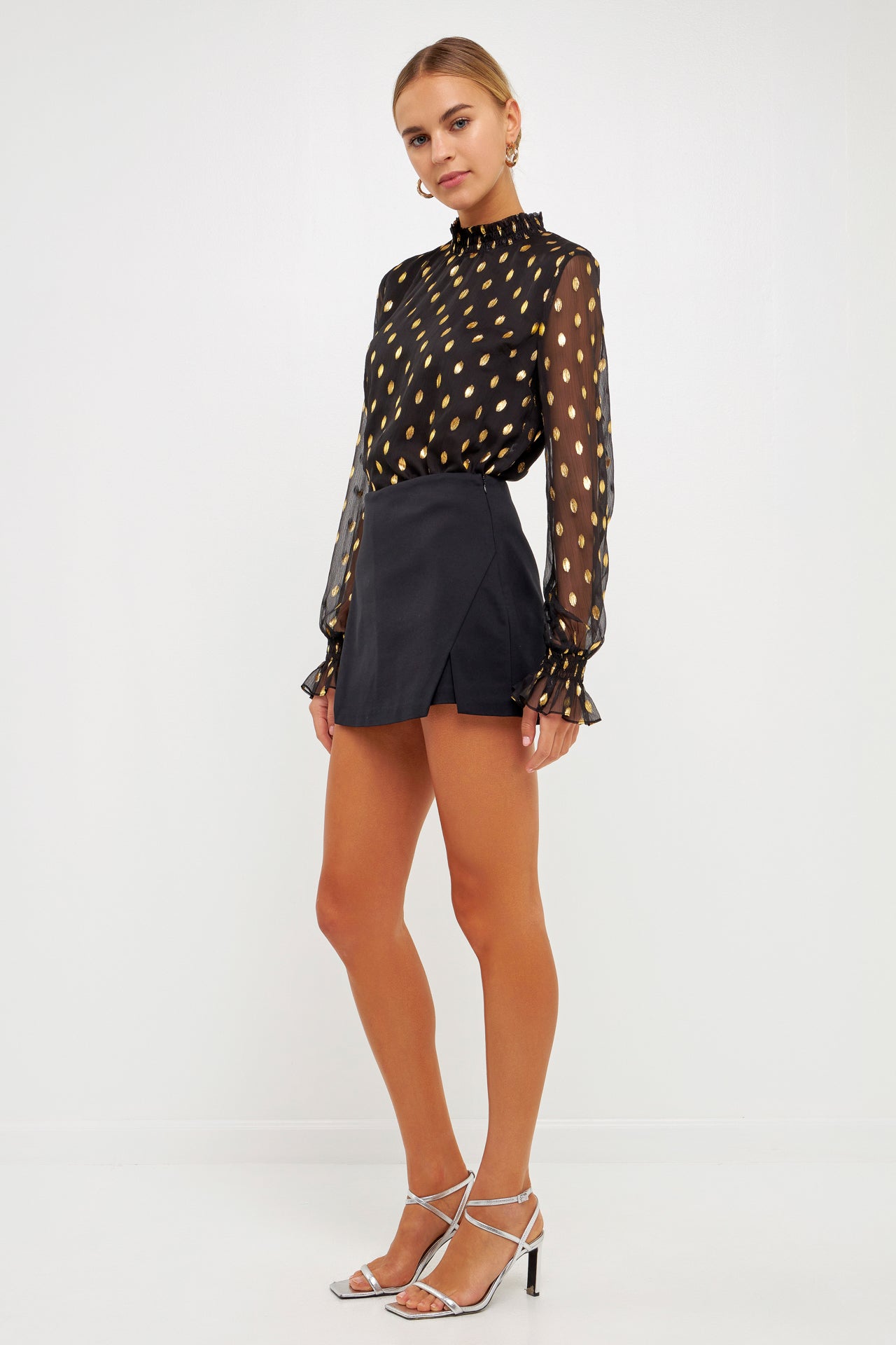 ENDLESS ROSE - Polka Dot Chiffon Blouse - TOPS available at Objectrare