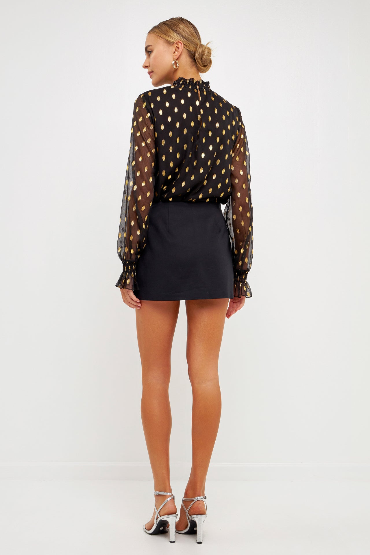 ENDLESS ROSE - Polka Dot Chiffon Blouse - TOPS available at Objectrare