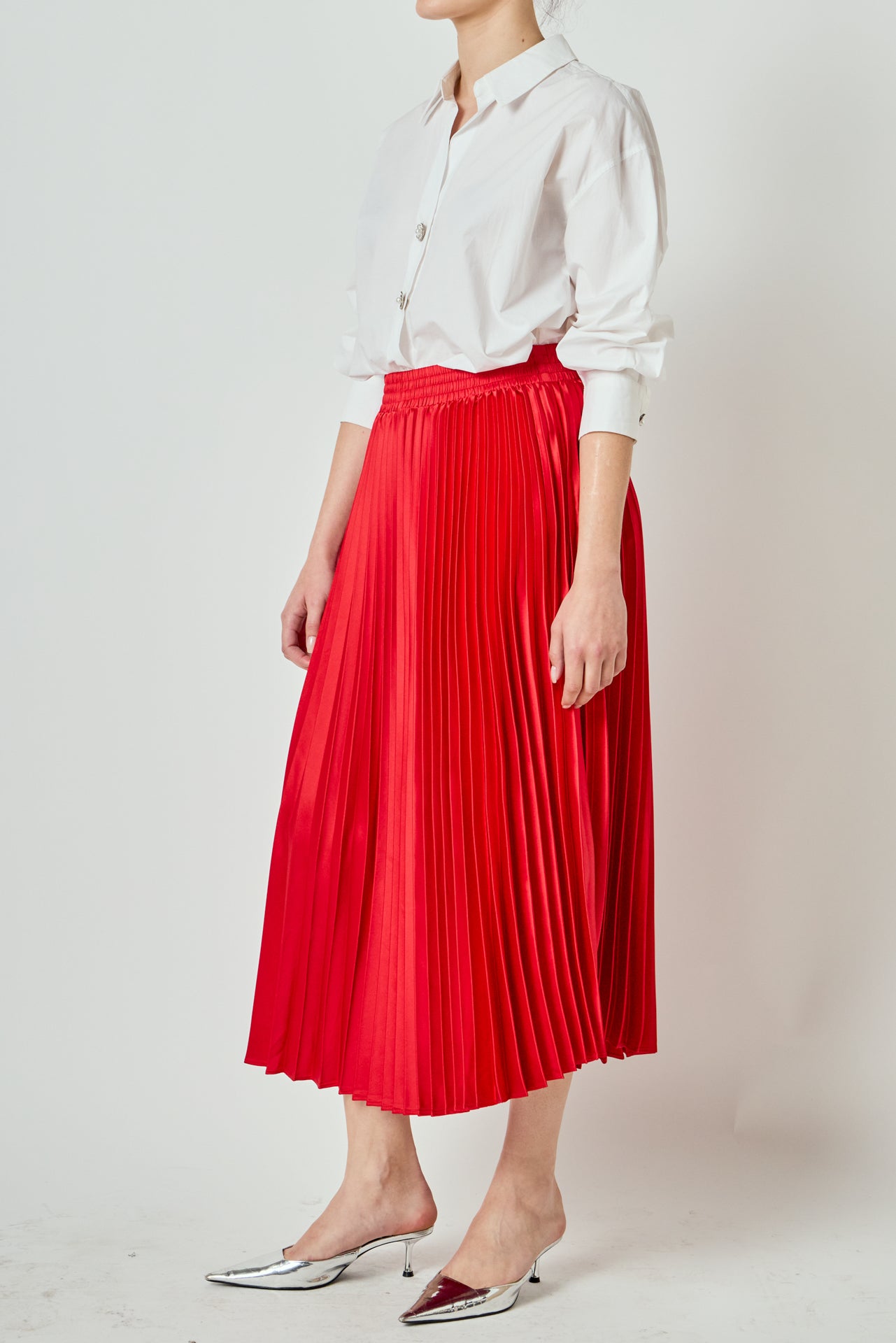 ENDLESS ROSE - Sunburst Pleated Skirt - SKIRTS available at Objectrare