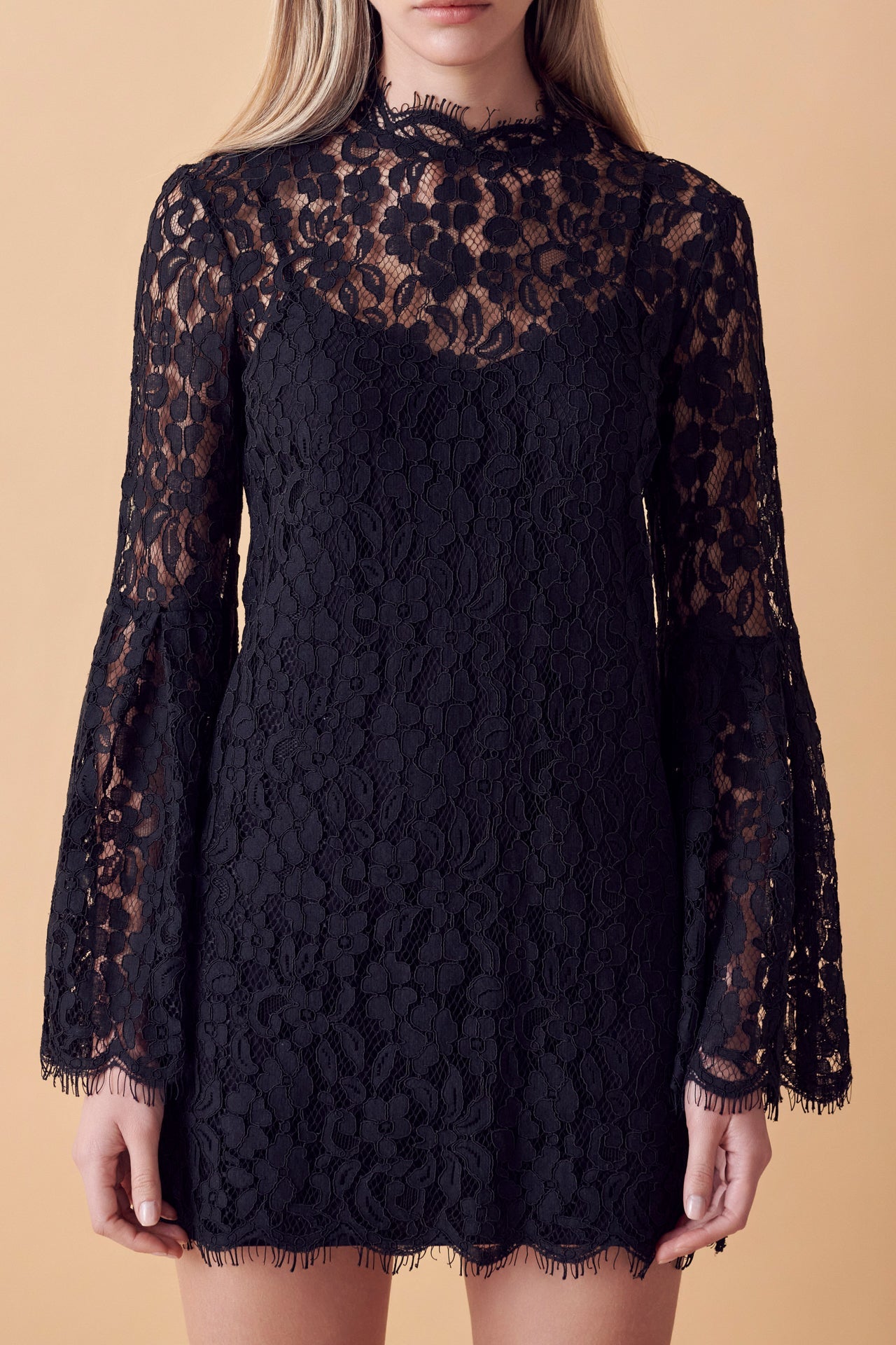 ENDLESS ROSE - Bell Sleeve Lace Dress - DRESSES available at Objectrare
