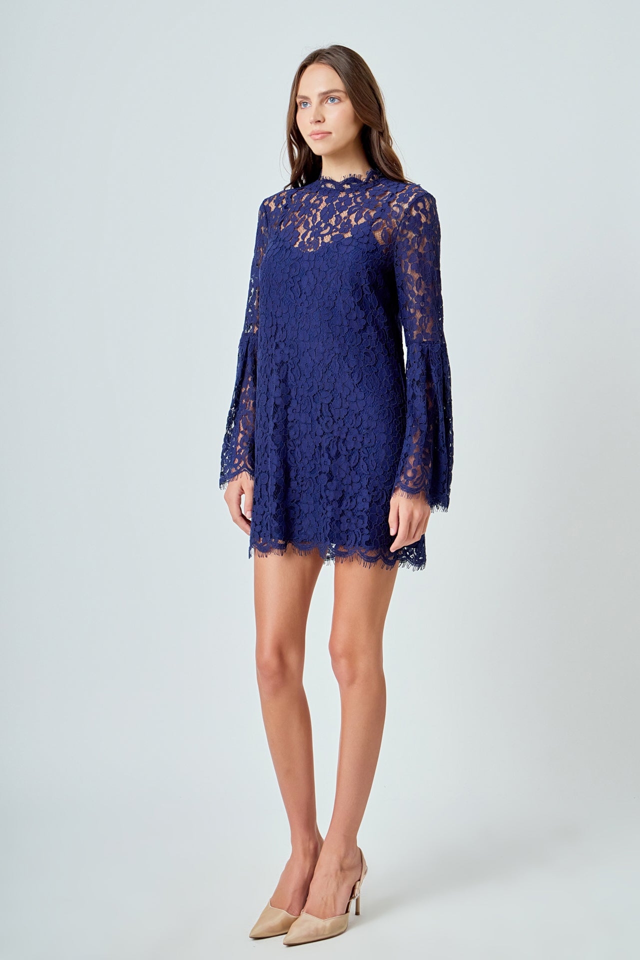 ENDLESS ROSE - Bell Sleeve Lace Dress - DRESSES available at Objectrare