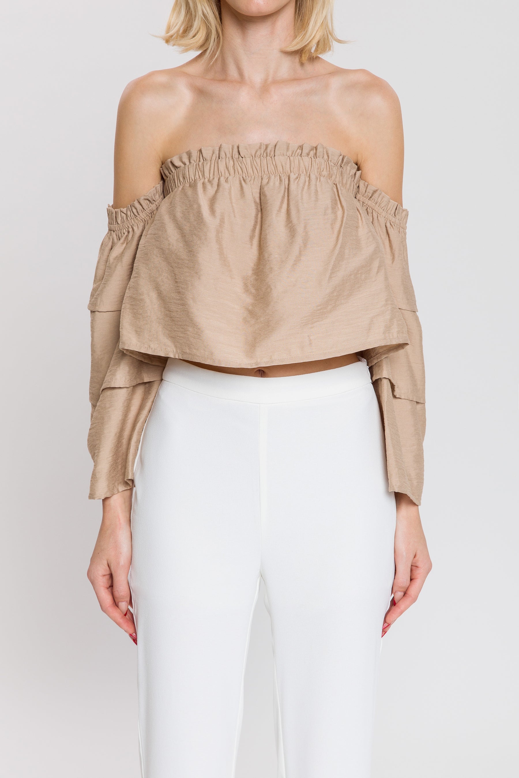 Off Shoulder Tiered Sleeve Top