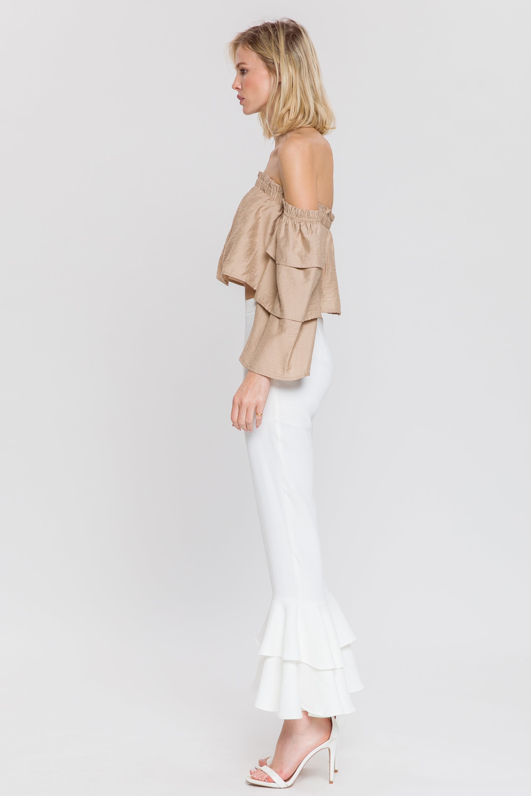Off Shoulder Tiered Sleeve Top
