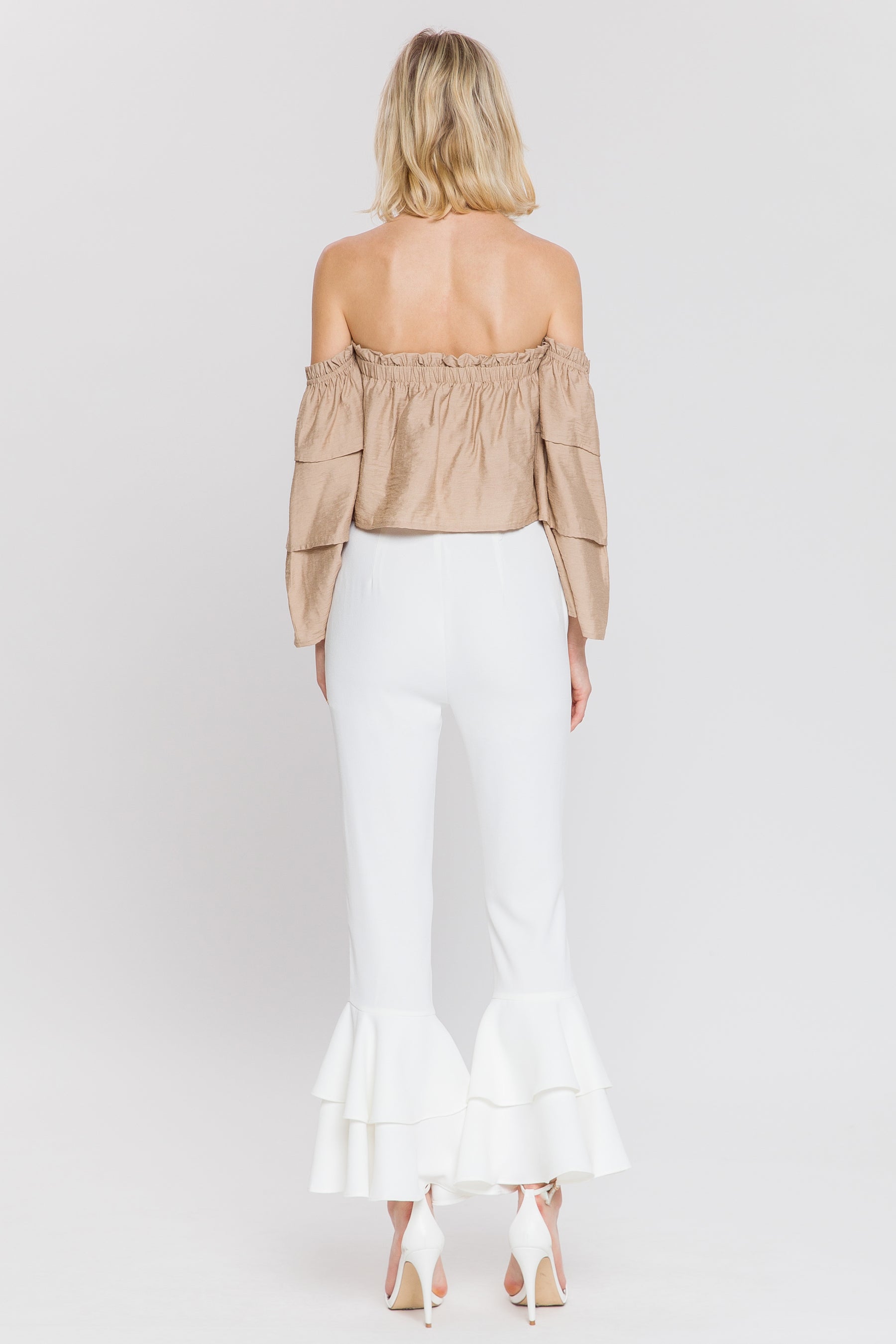 Off Shoulder Tiered Sleeve Top