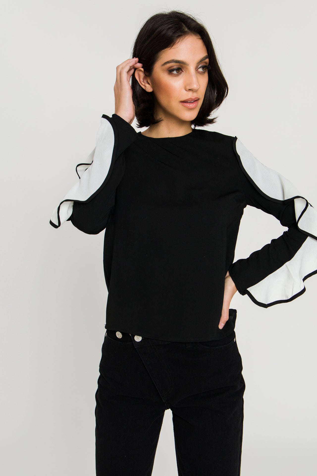 ENDLESS ROSE - Cascading Ruffle Blouse - TOPS available at Objectrare