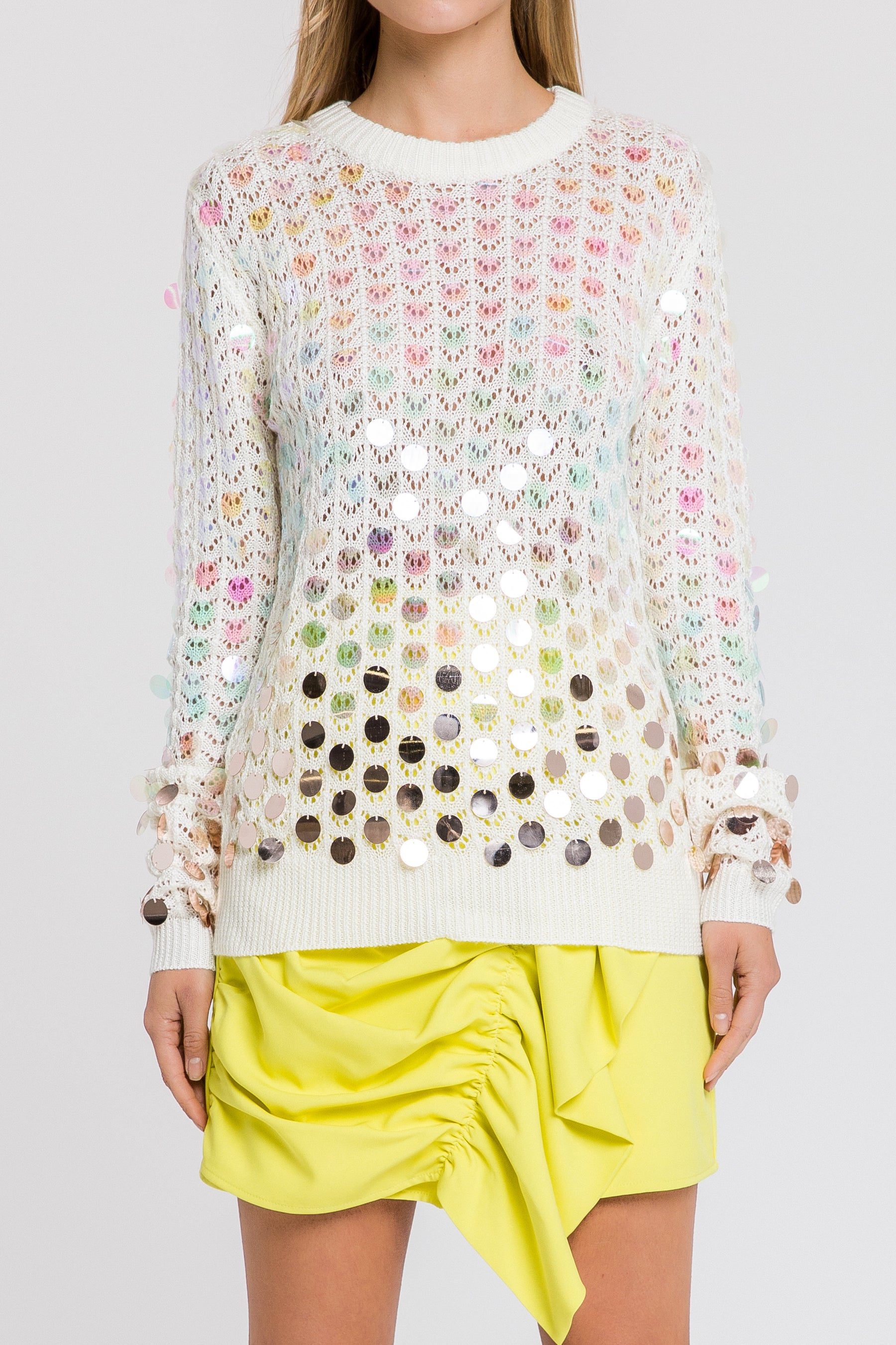 Ombre Sequin Embellished Sweater