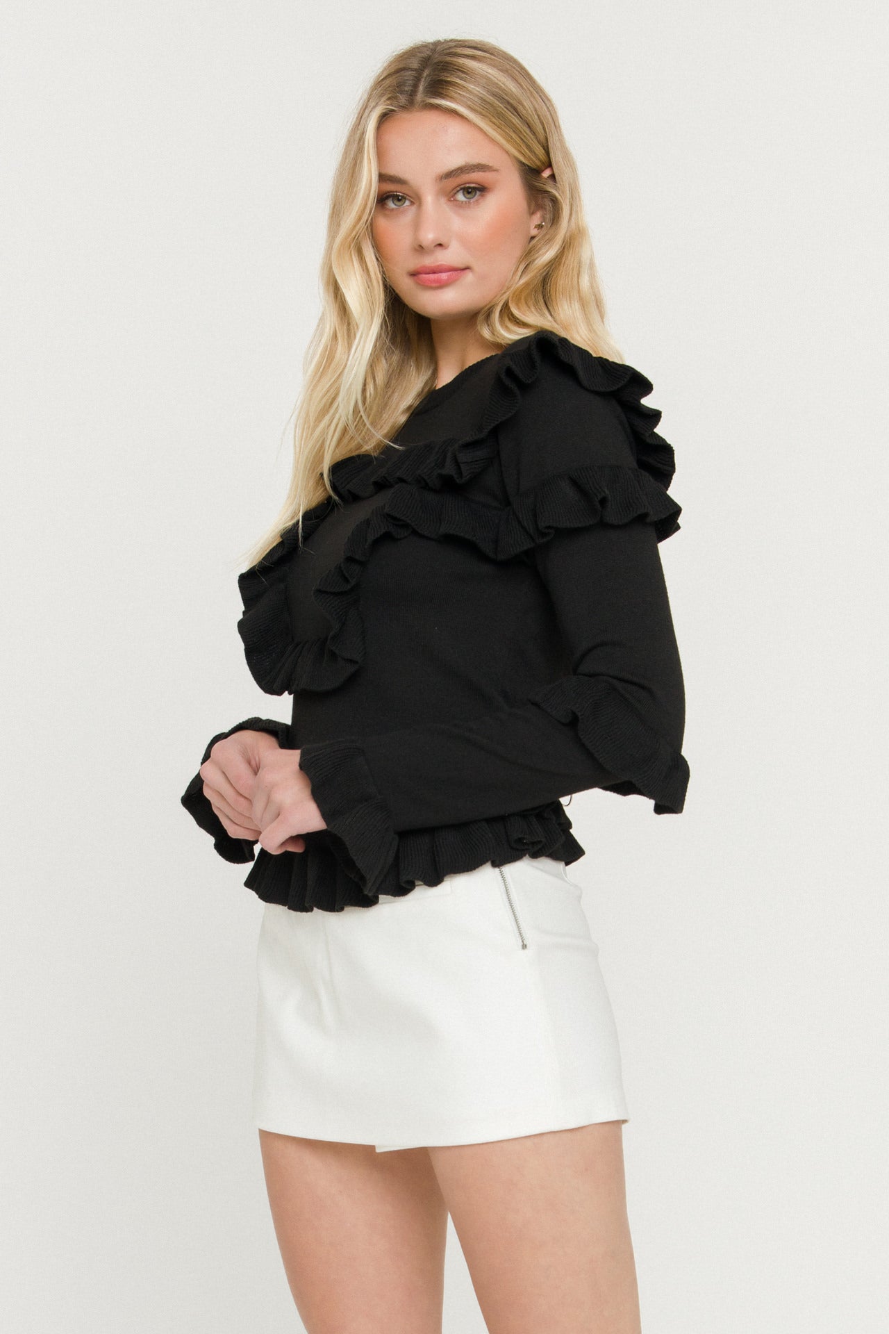 ENDLESS ROSE - Ruffled Sweater - SWEATERS & KNITS available at Objectrare