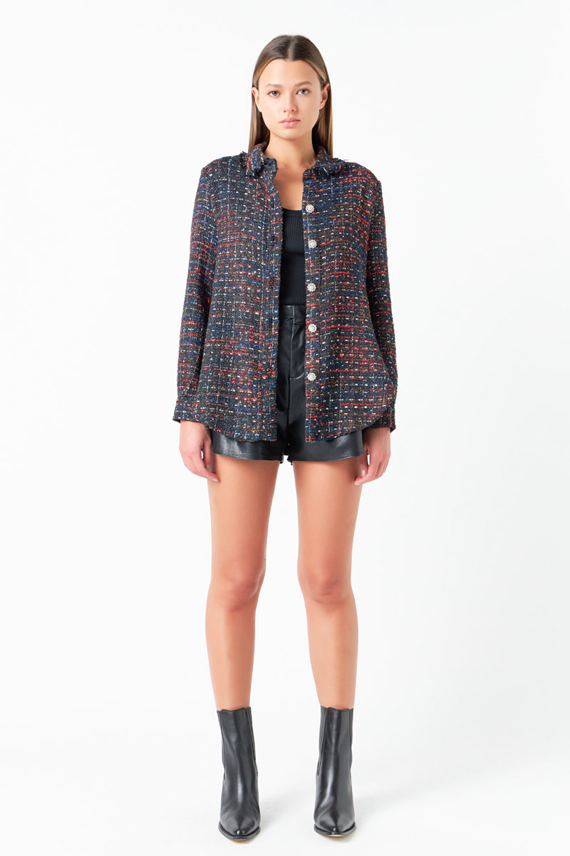 GREY LAB - Tweed Shirting - TOPS available at Objectrare