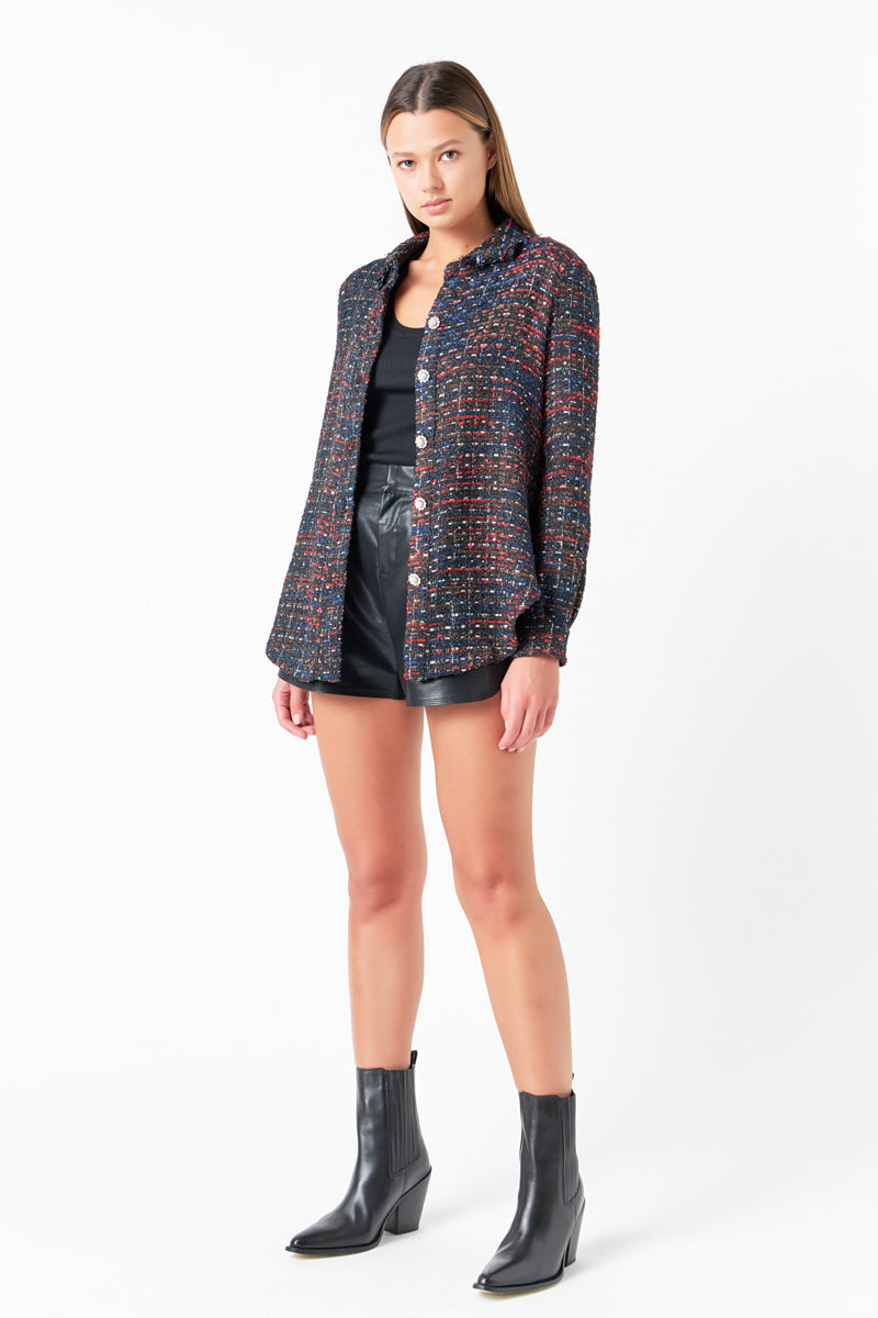 GREY LAB - Tweed Shirting - SHIRTS & BLOUSES available at Objectrare