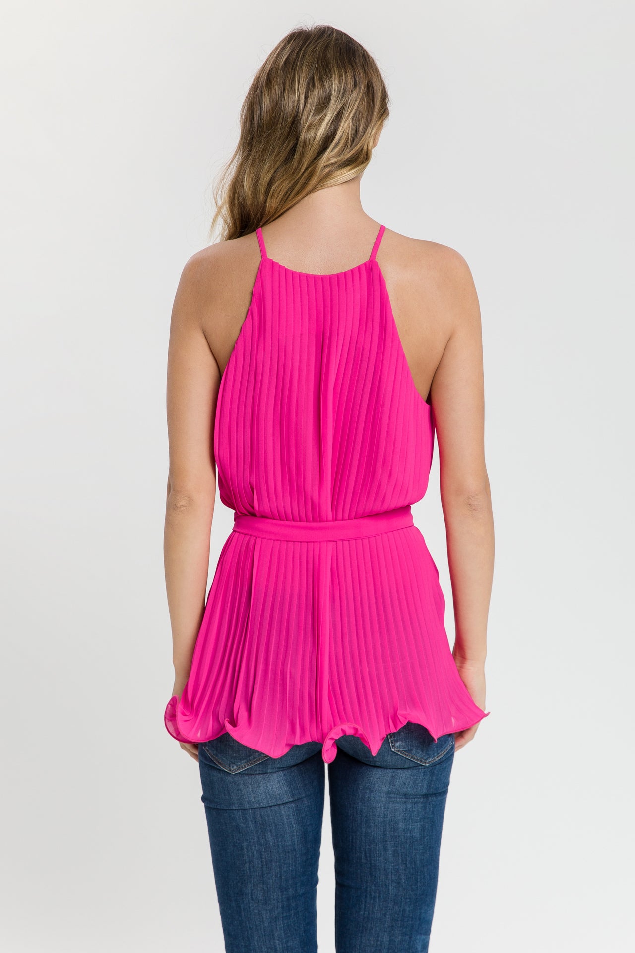 ENDLESS ROSE - Halter Neck Pleated Top - TOPS available at Objectrare