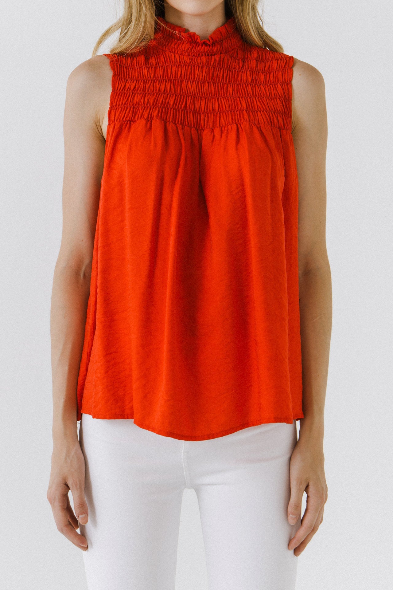 ENDLESS ROSE - Smocked Yoke Halter Top - TOPS available at Objectrare