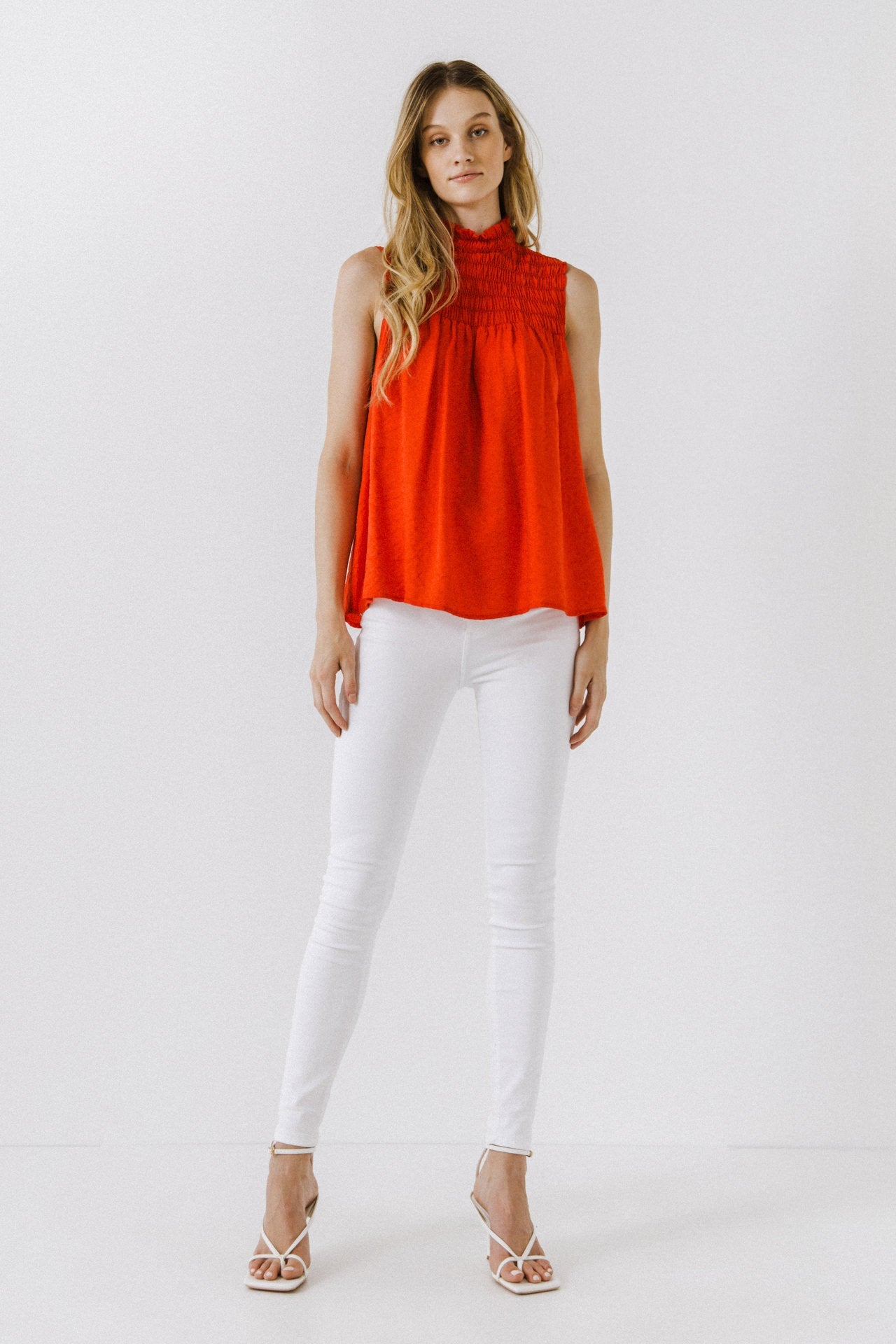 ENDLESS ROSE - Smocked Yoke Halter Top - TOPS available at Objectrare