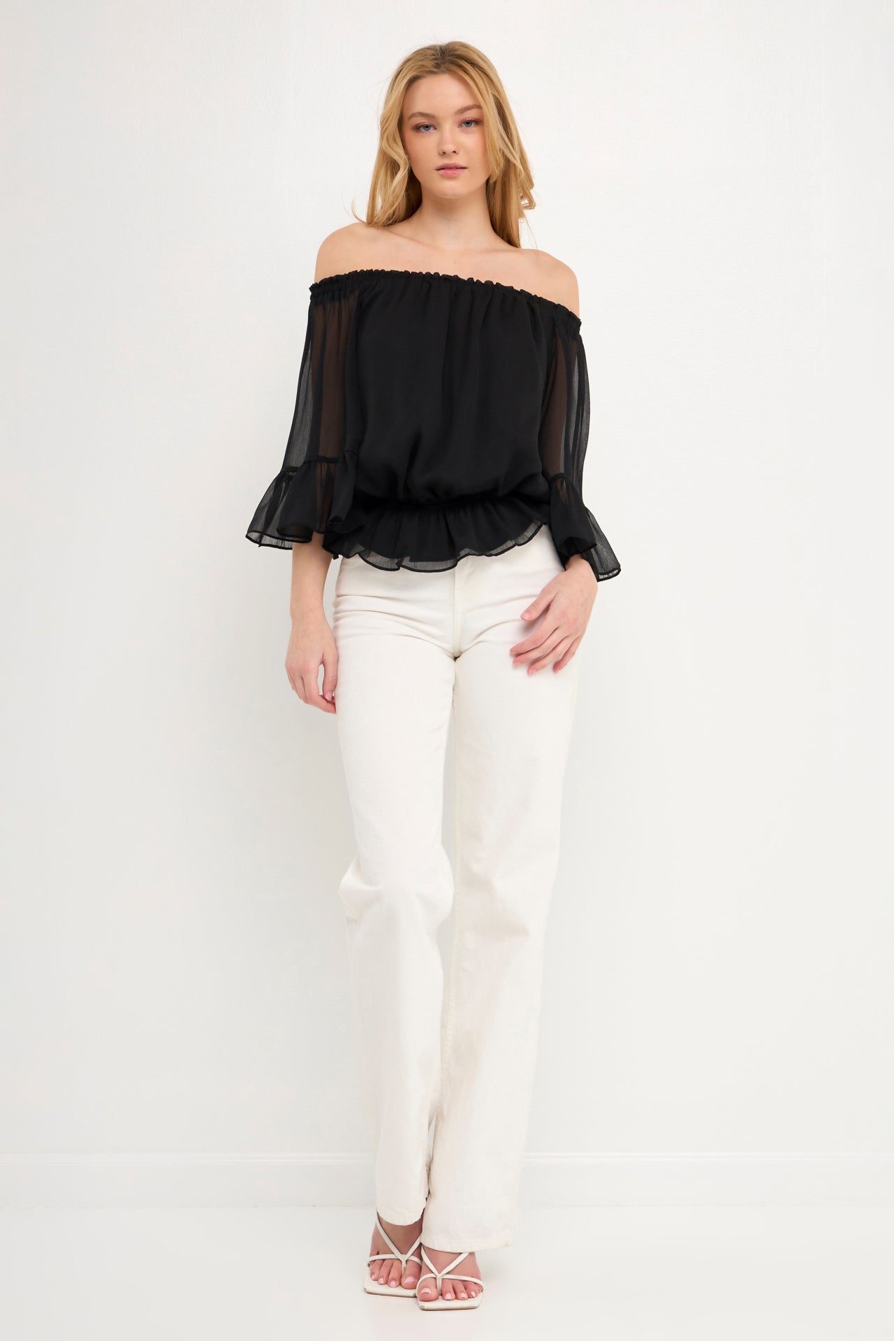 LA'VEN - Off the Shoulder Ruffled Top - TOPS available at Objectrare