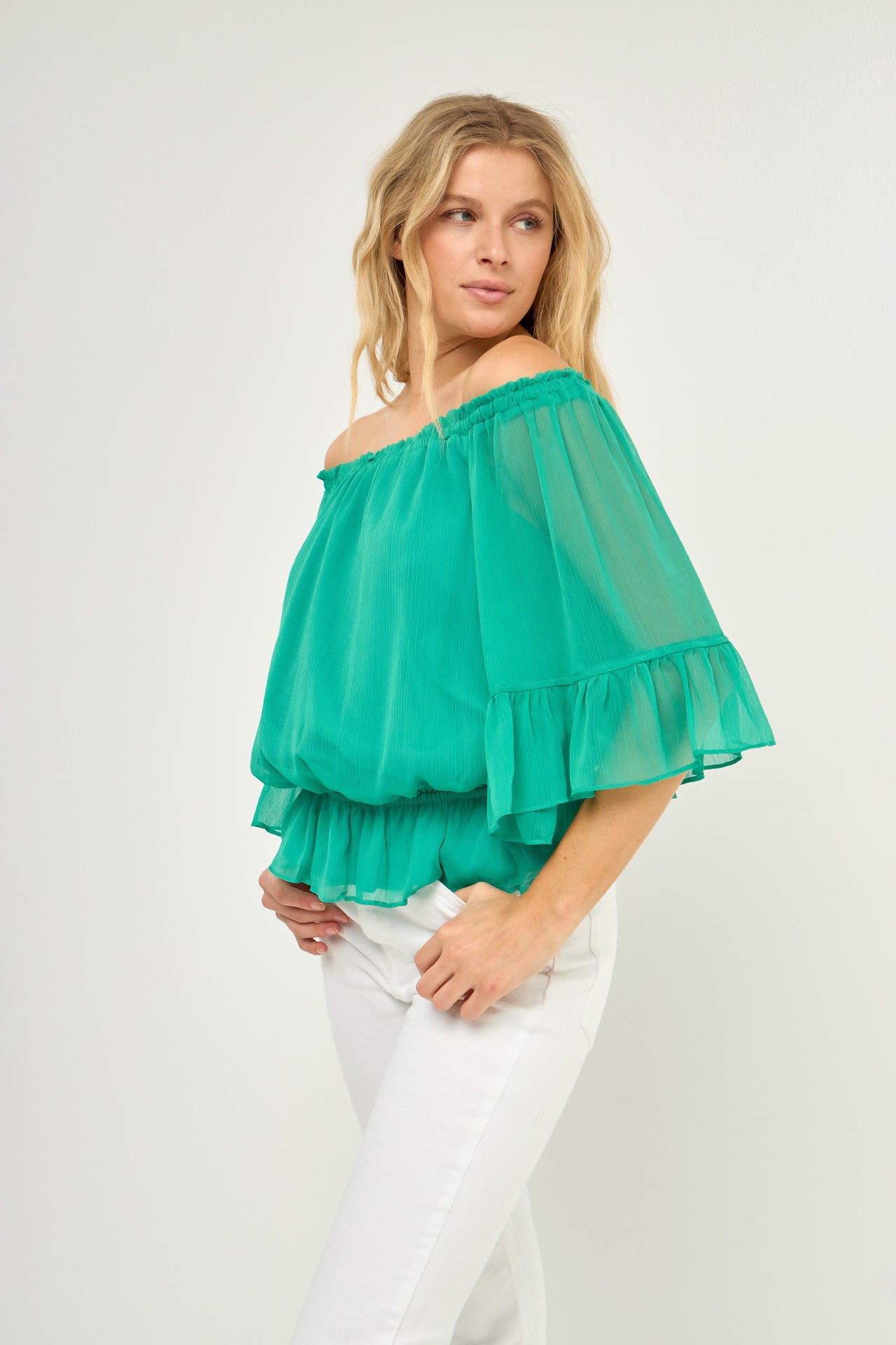 LA'VEN - Off the Shoulder Ruffled Top - TOPS available at Objectrare