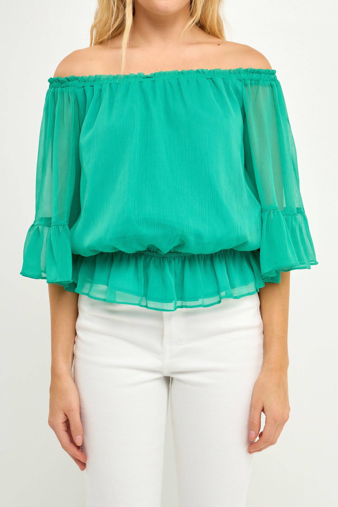 LA'VEN - Off the Shoulder Ruffled Top - TOPS available at Objectrare