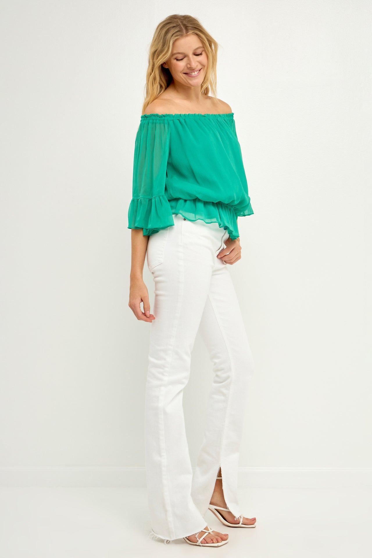 LA'VEN - Off the Shoulder Ruffled Top - TOPS available at Objectrare
