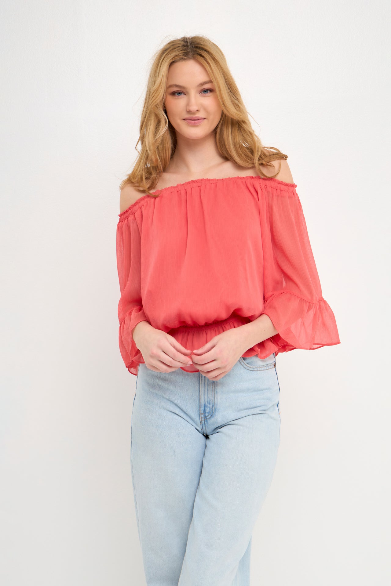 LA'VEN - Off the Shoulder Ruffled Top - TOPS available at Objectrare