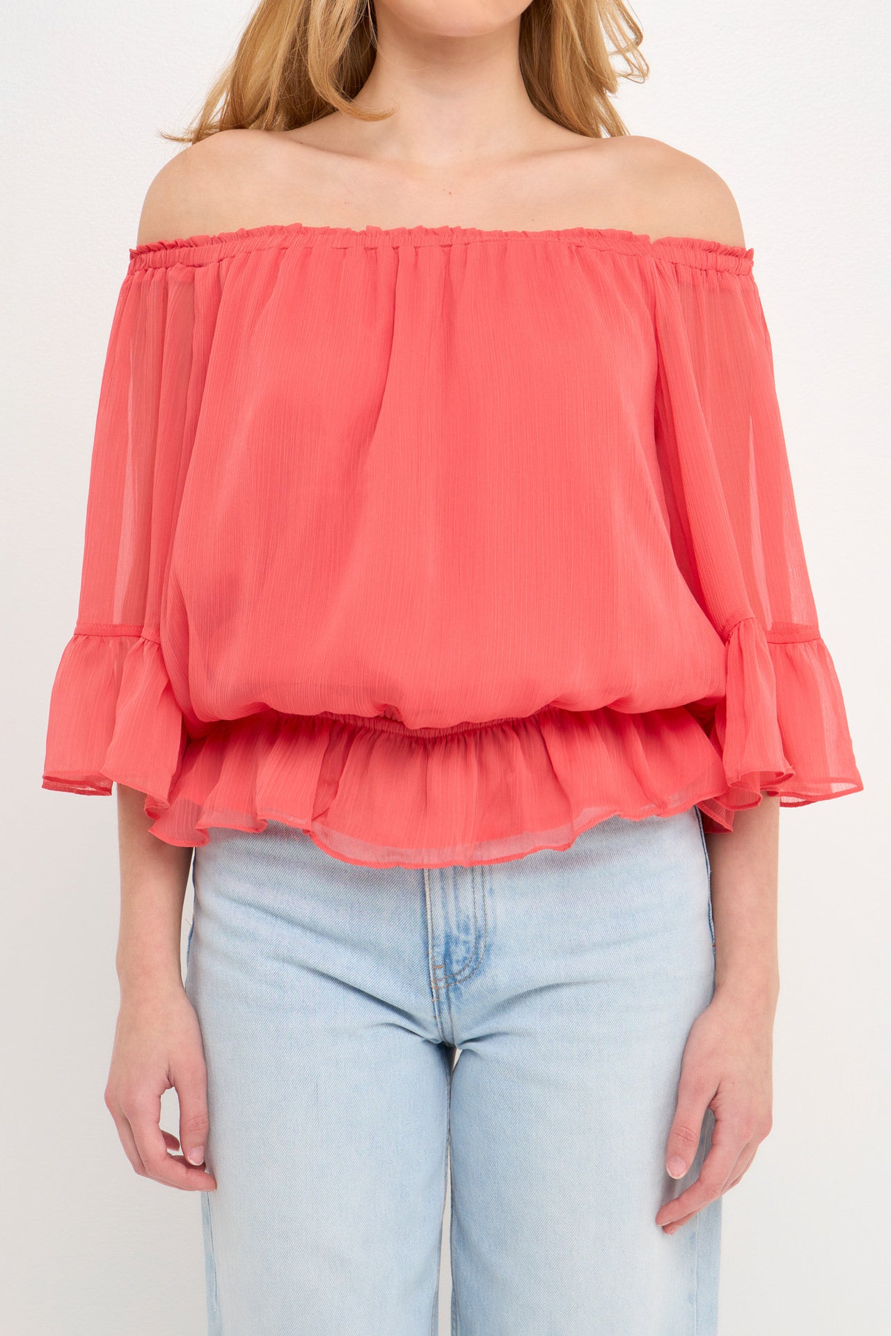 LA'VEN - Off the Shoulder Ruffled Top - TOPS available at Objectrare