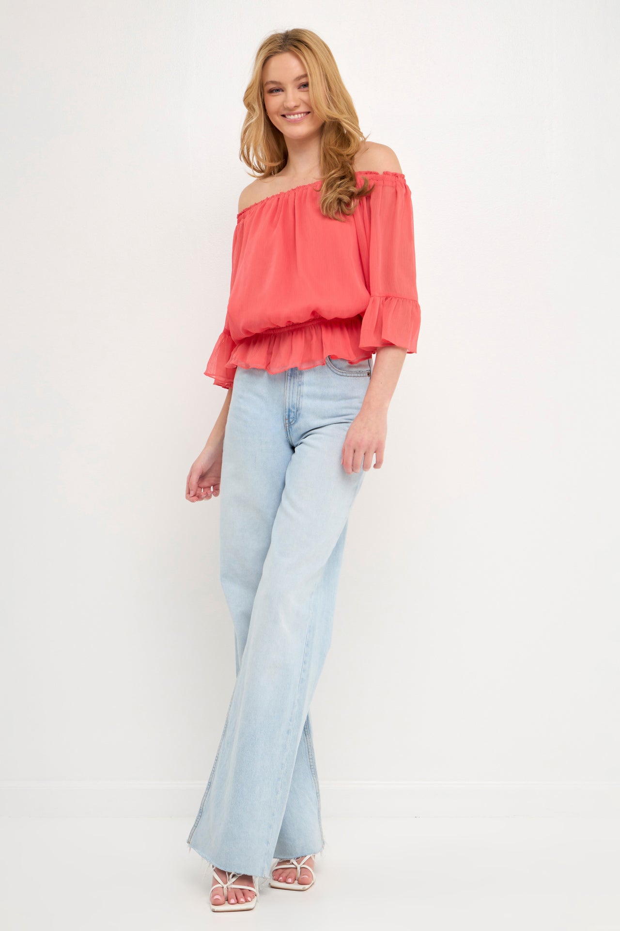 LA'VEN - Off the Shoulder Ruffled Top - TOPS available at Objectrare