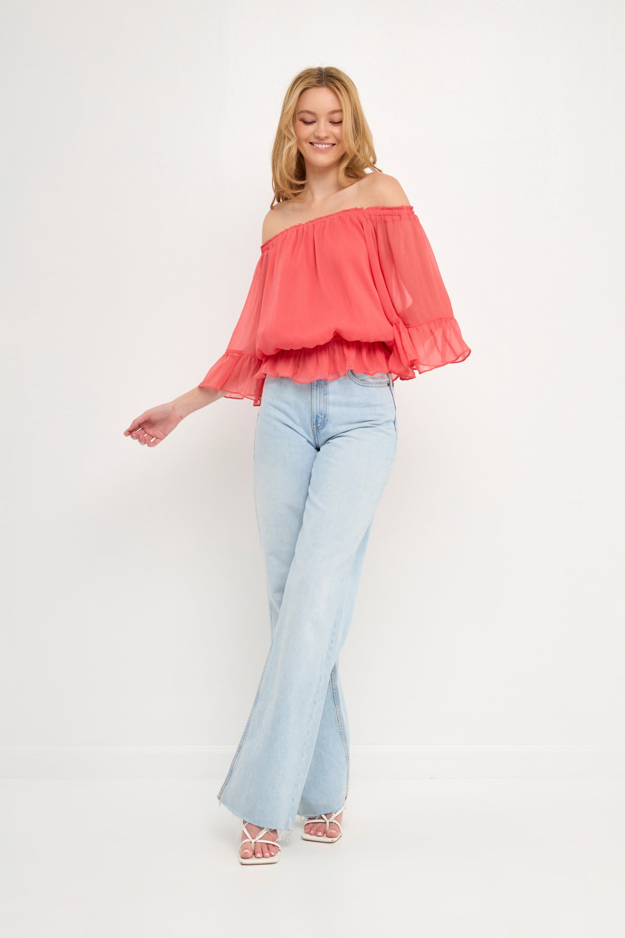 LA'VEN - Off the Shoulder Ruffled Top - TOPS available at Objectrare