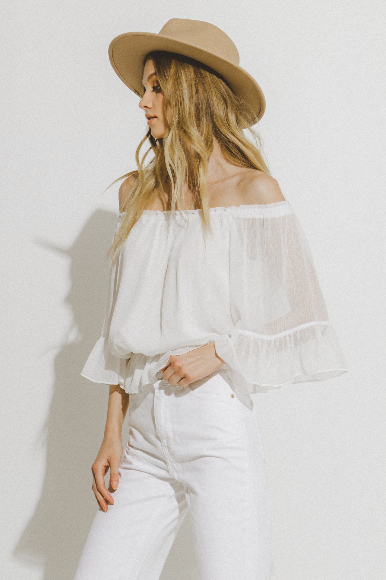 LA'VEN - Off the Shoulder Ruffled Top - TOPS available at Objectrare