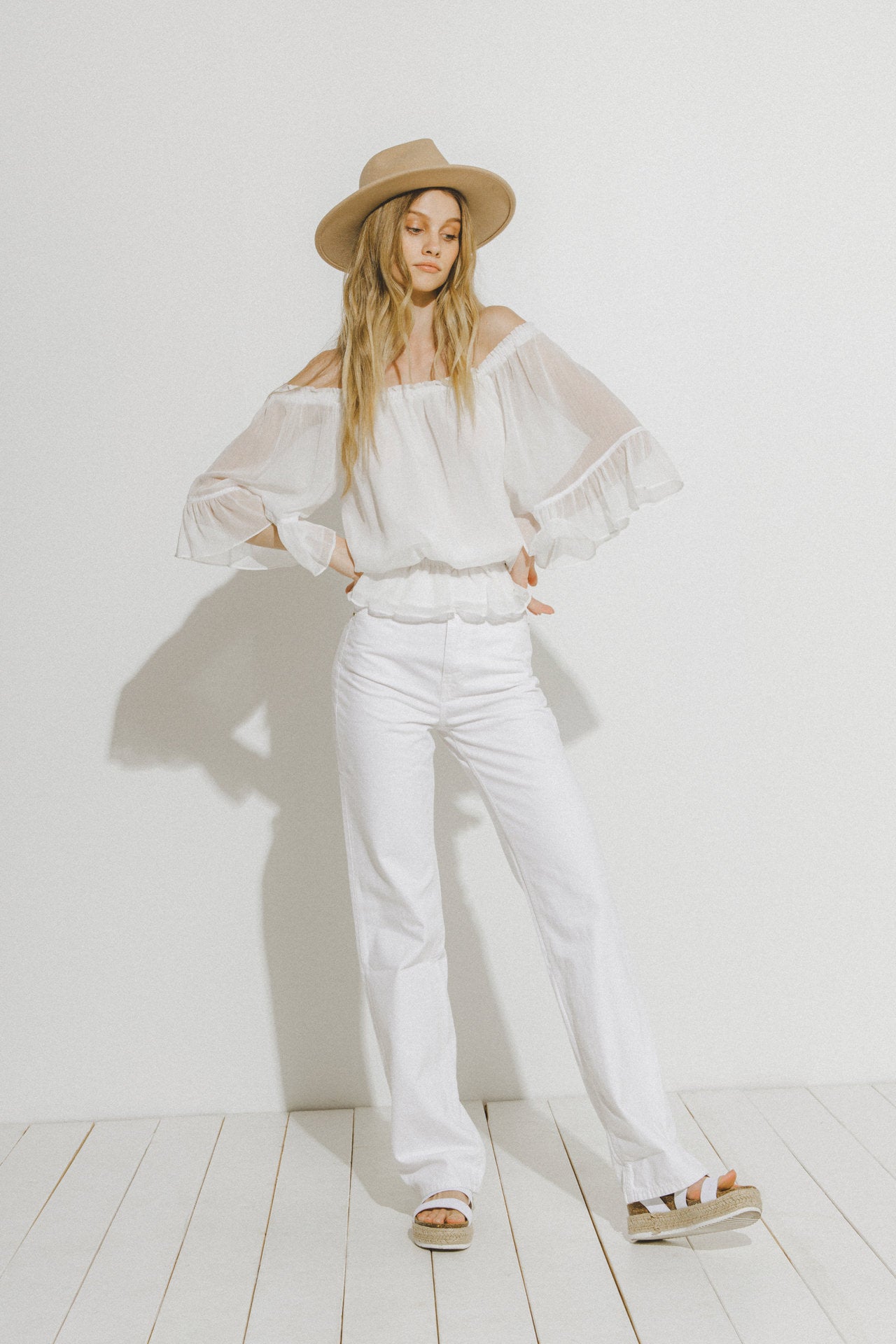 LA'VEN - Off the Shoulder Ruffled Top - TOPS available at Objectrare