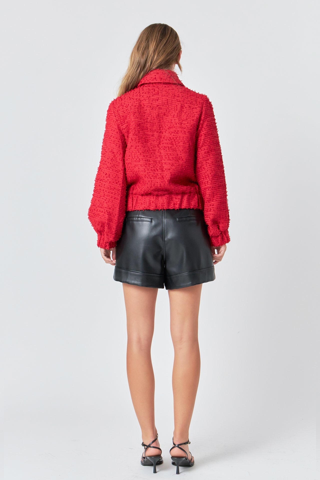 ENDLESS ROSE - Double Pocket Tweed Jacket - JACKETS available at Objectrare