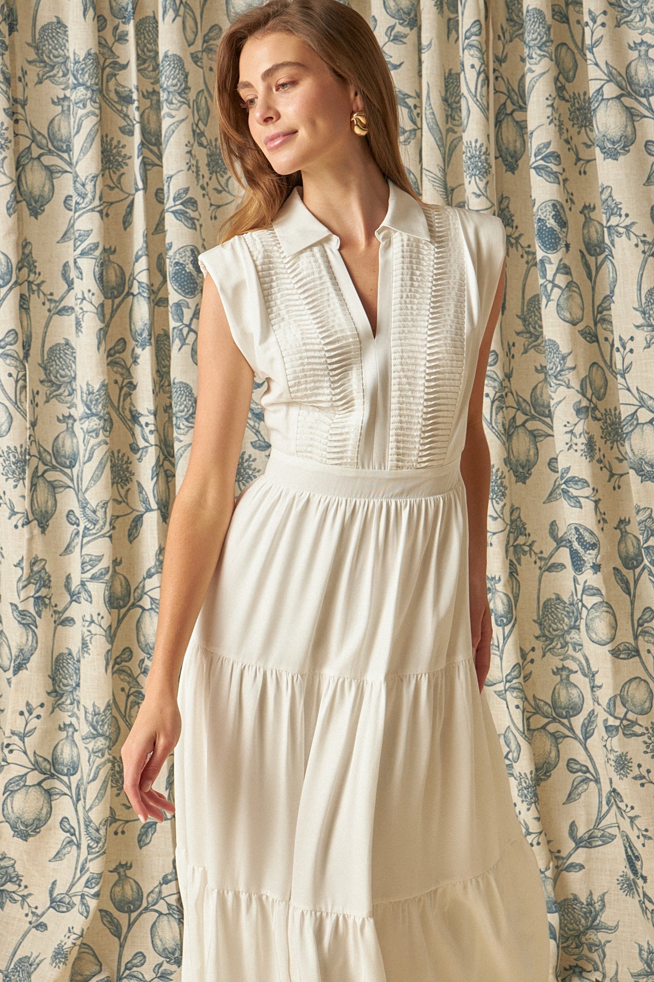 ENDLESS ROSE - Pintuck Details Sleeveless Midi Dress - DRESSES available at Objectrare