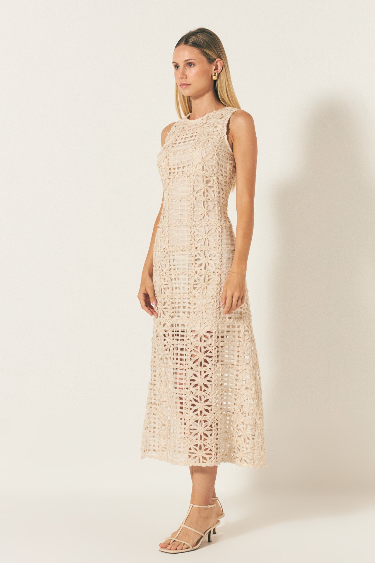 ENDLESS ROSE - Textured Sleeveless Maxi Dress - DRESSES available at Objectrare