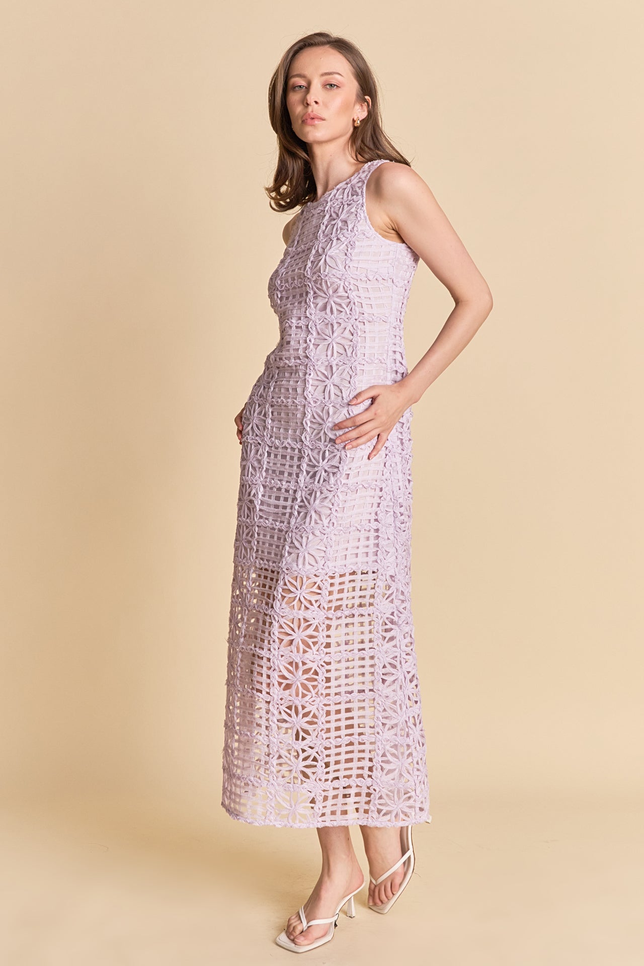 ENDLESS ROSE - Textured Sleeveless Maxi Dress - DRESSES available at Objectrare