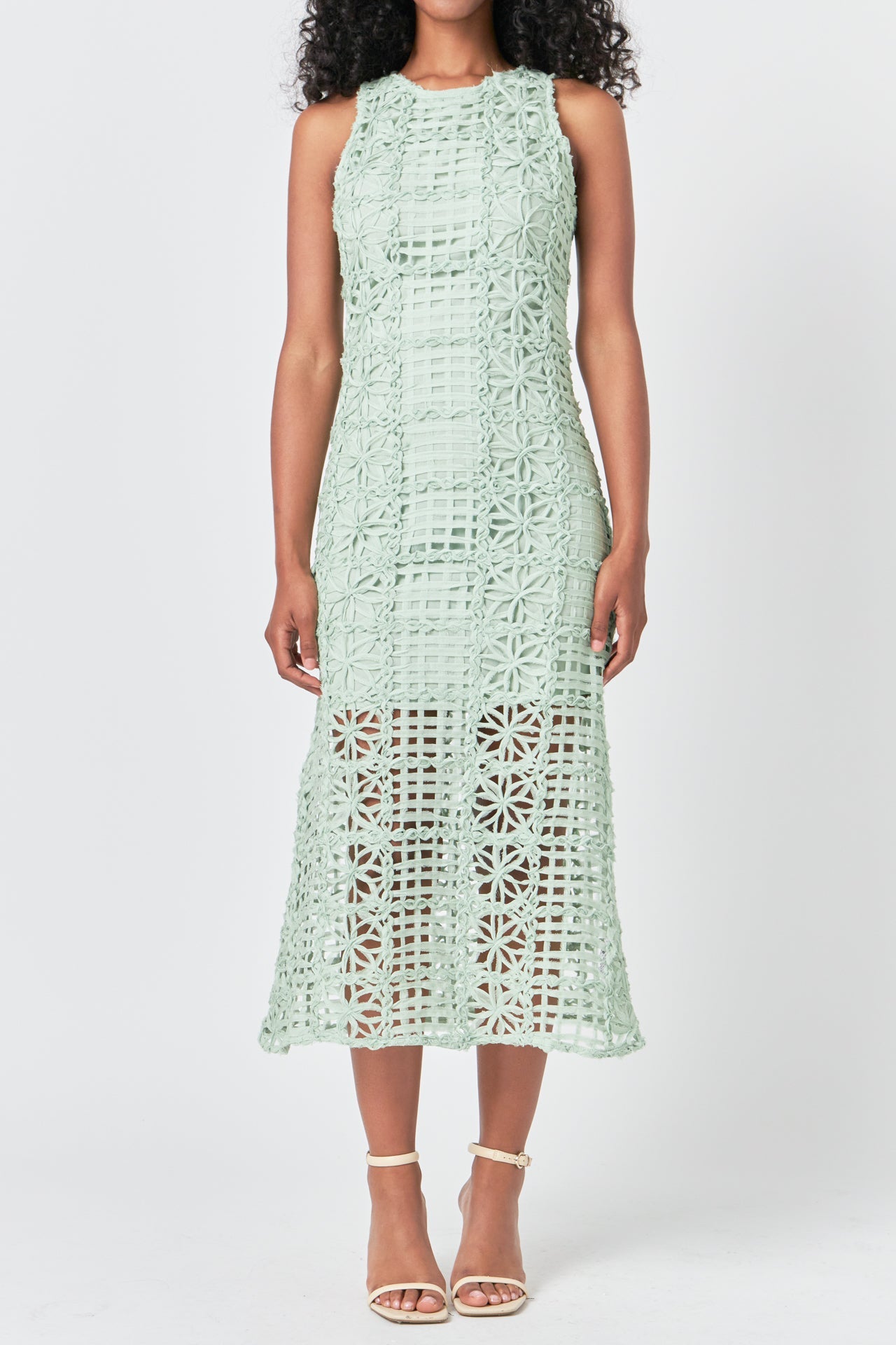 ENDLESS ROSE - Textured Sleeveless Maxi Dress - DRESSES available at Objectrare