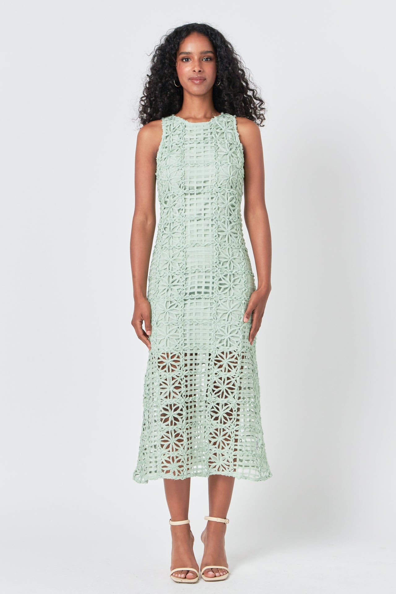 ENDLESS ROSE - Textured Sleeveless Maxi Dress - DRESSES available at Objectrare