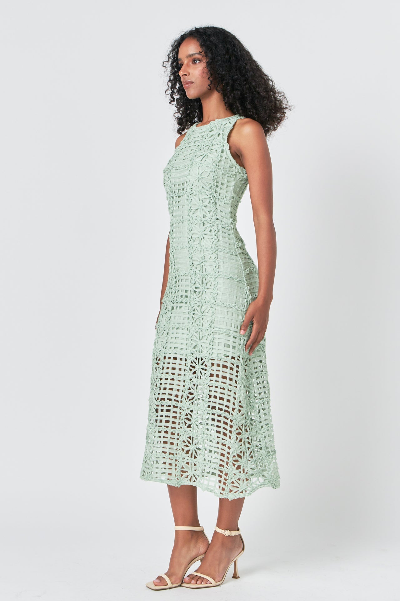 ENDLESS ROSE - Textured Sleeveless Maxi Dress - DRESSES available at Objectrare