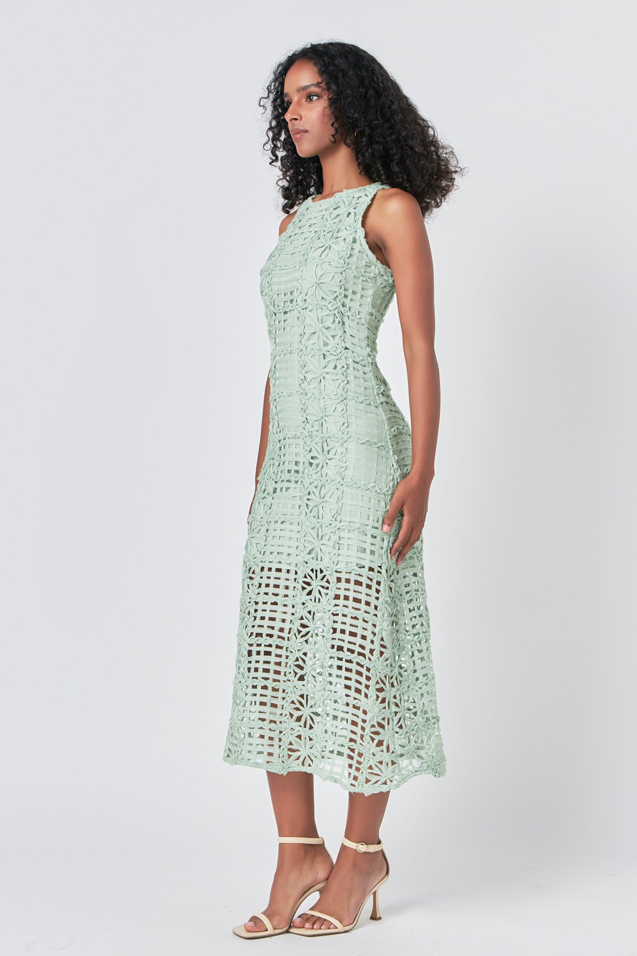 Textured Sleeveless Lined Maxi Dress