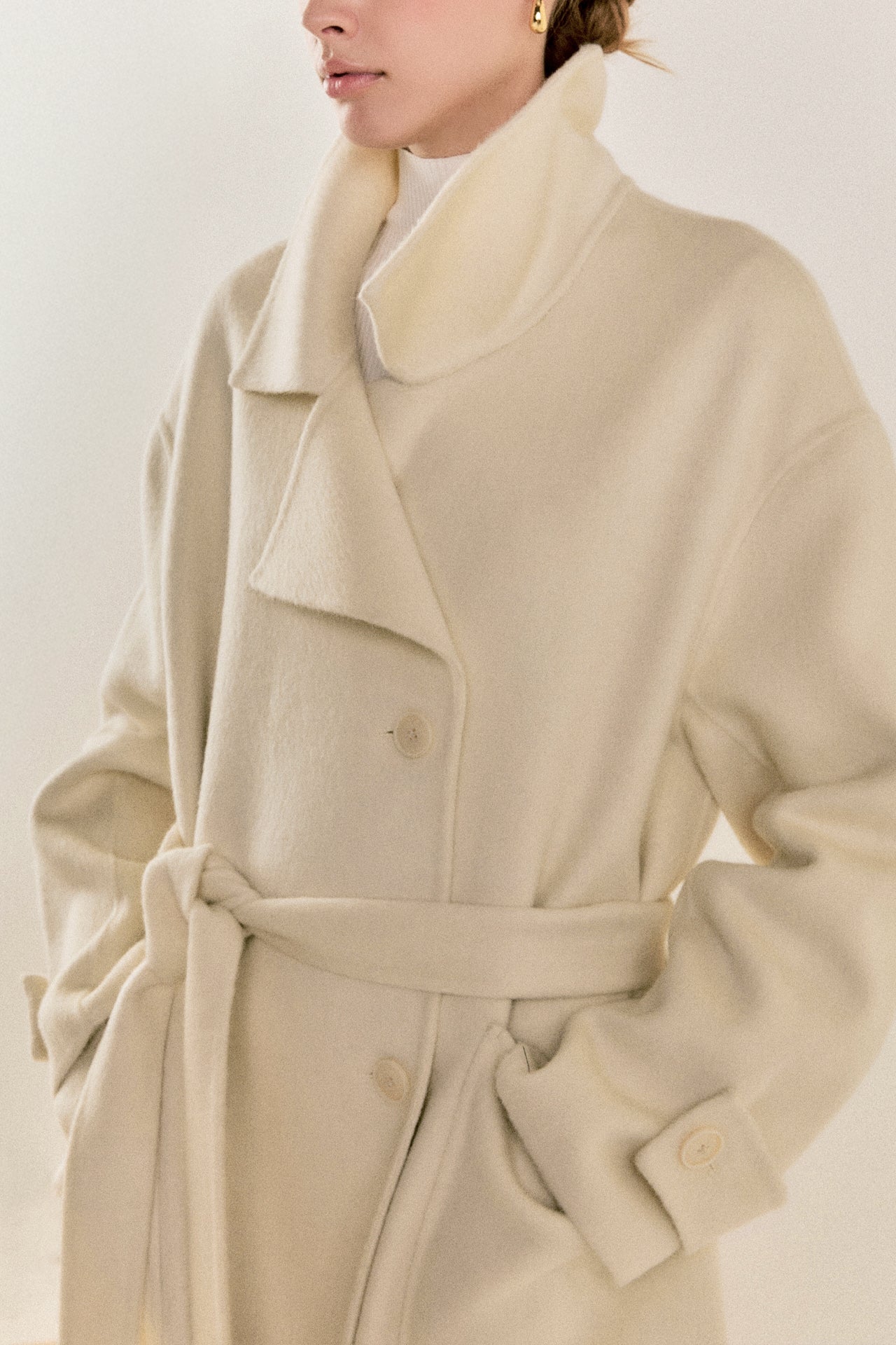 ENDLESS ROSE - Handmade Blend Belted Maxi Coat - COATS available at Objectrare