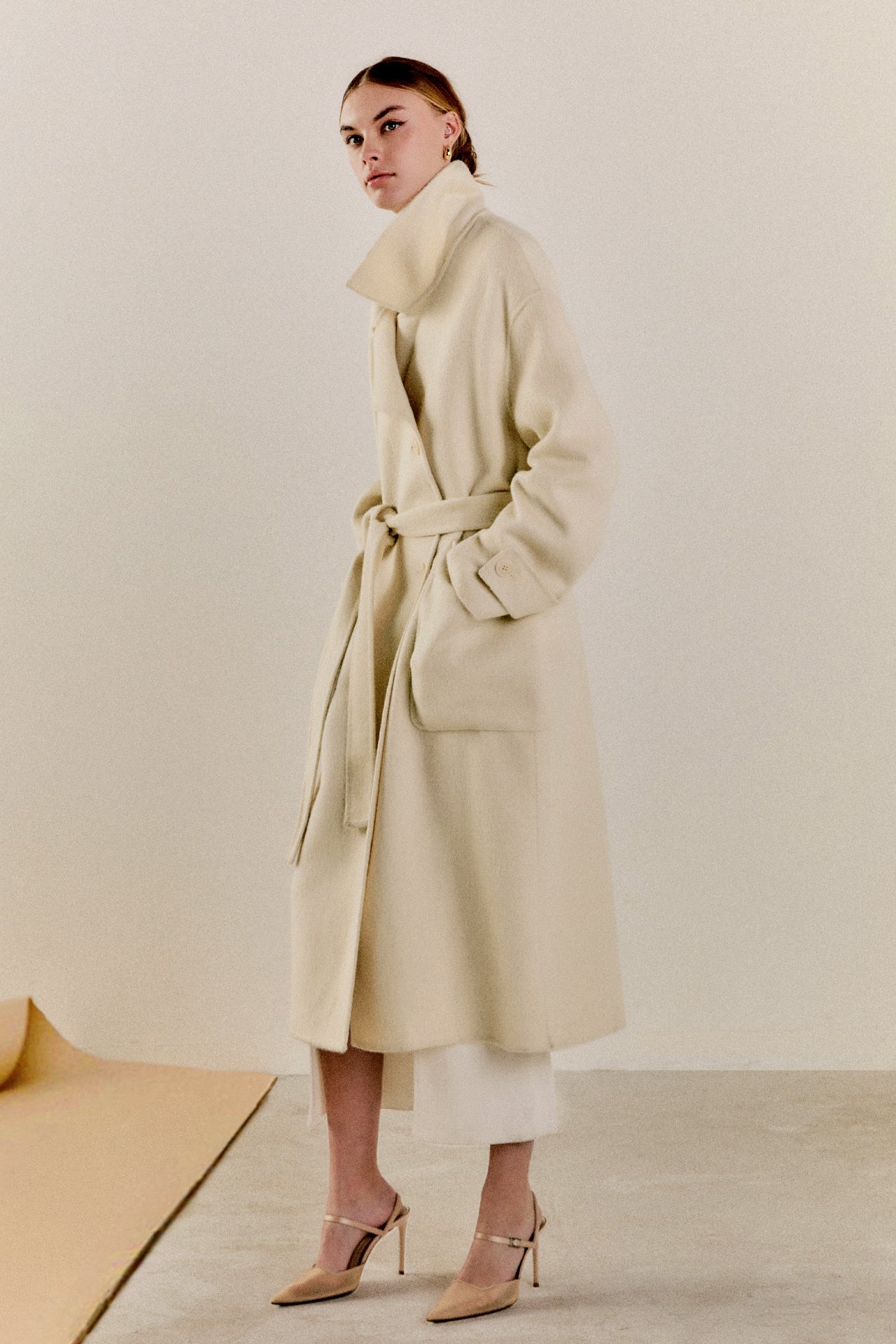 ENDLESS ROSE - Handmade Blend Belted Maxi Coat - COATS available at Objectrare
