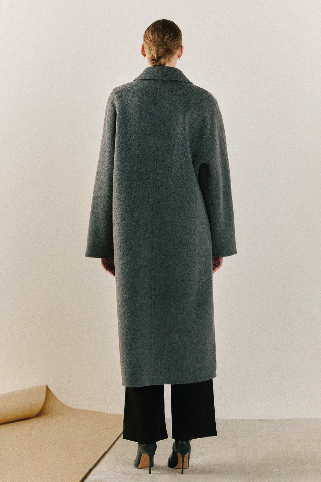 ENDLESS ROSE - Double Breasted Handmade Blend Maxi Coat - OUTERWEAR available at Objectrare